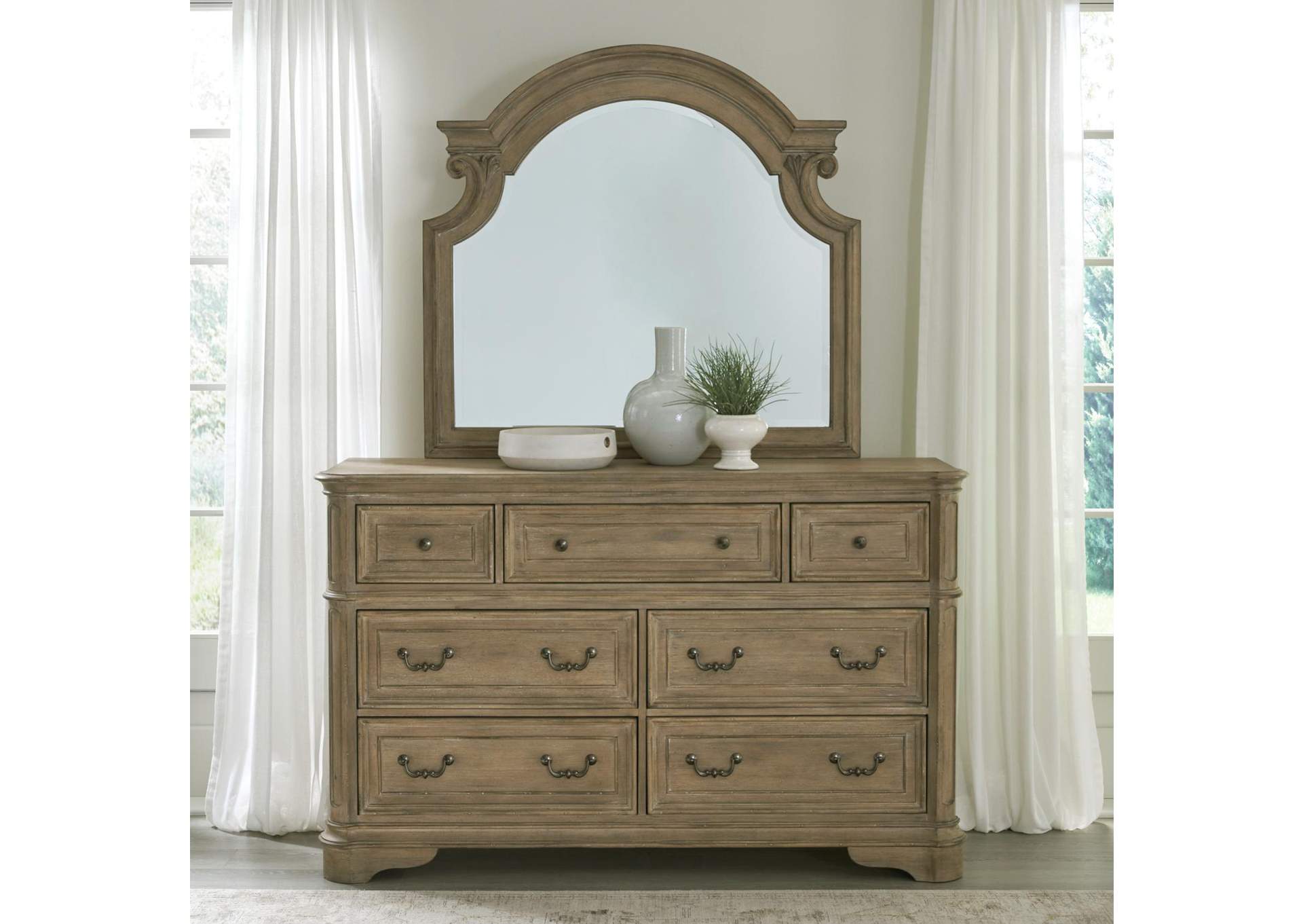 Magnolia Manor Dresser & Mirror,Liberty