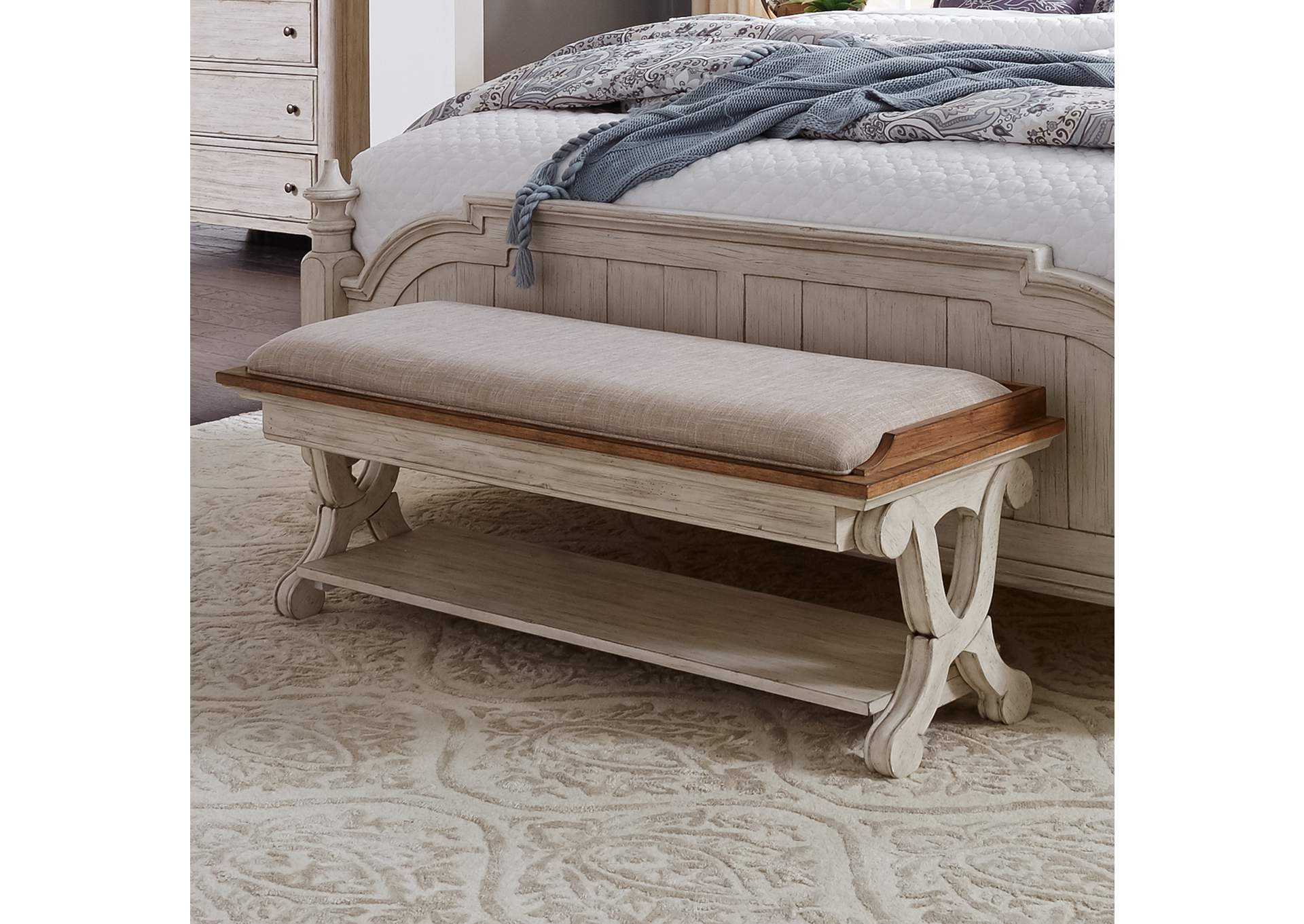 Farmhouse Reimagined Bed Bench,Liberty