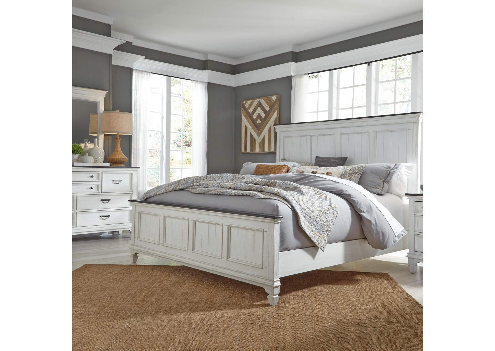 Allyson Park California King Panel Bed, Dresser & Mirror,Liberty