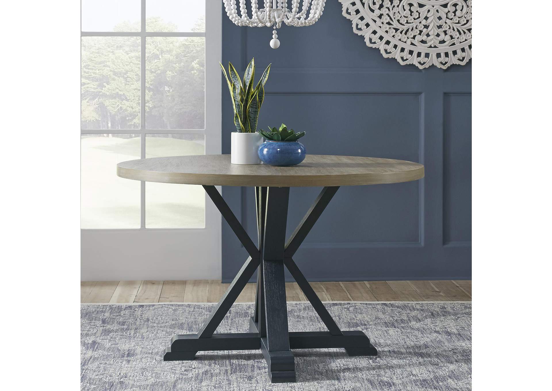 Lakeshore Single Pedestal Table - Navy,Liberty