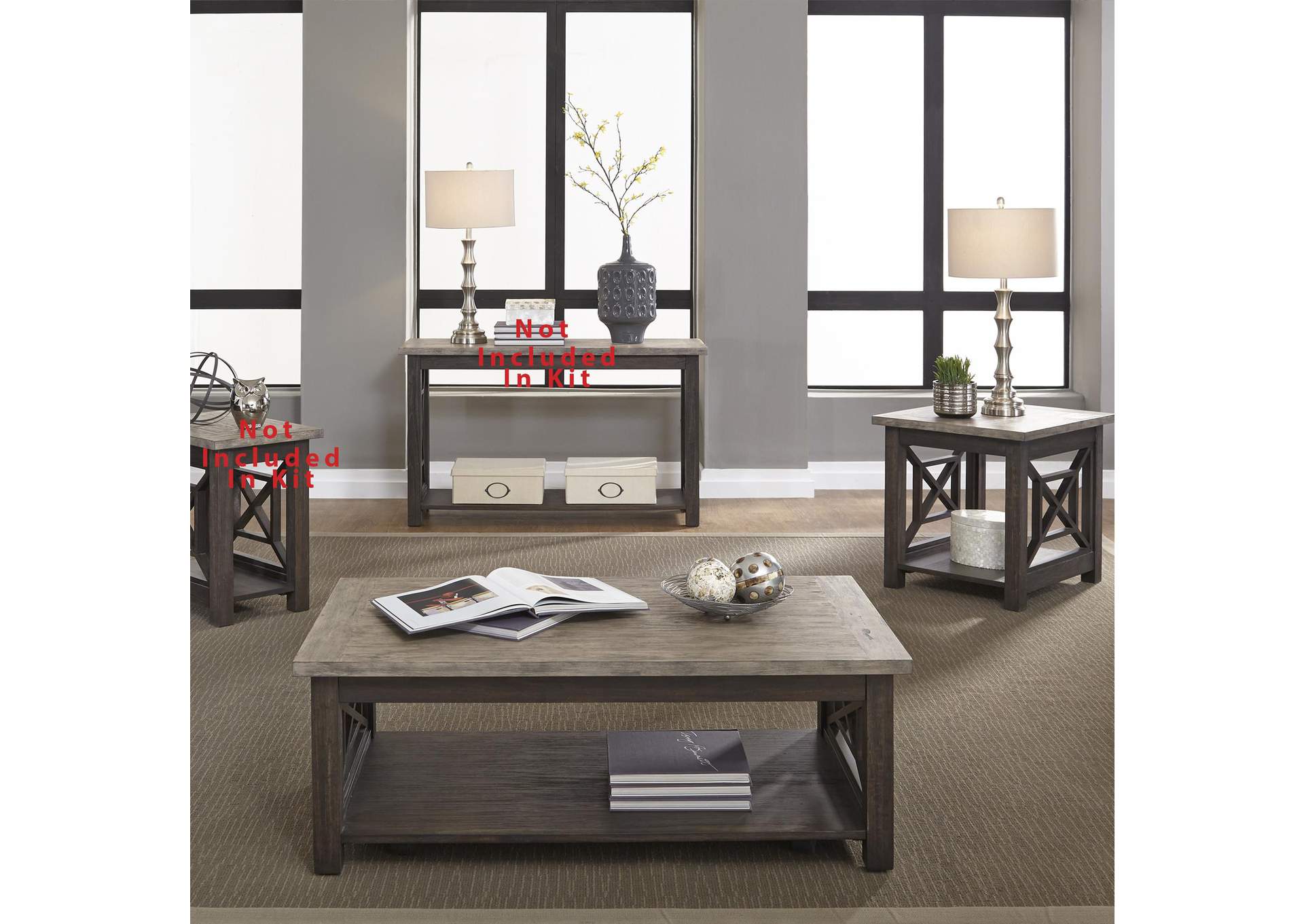 Heatherbrook 3 Piece Set (1 - Cocktail 2 - End Tables),Liberty