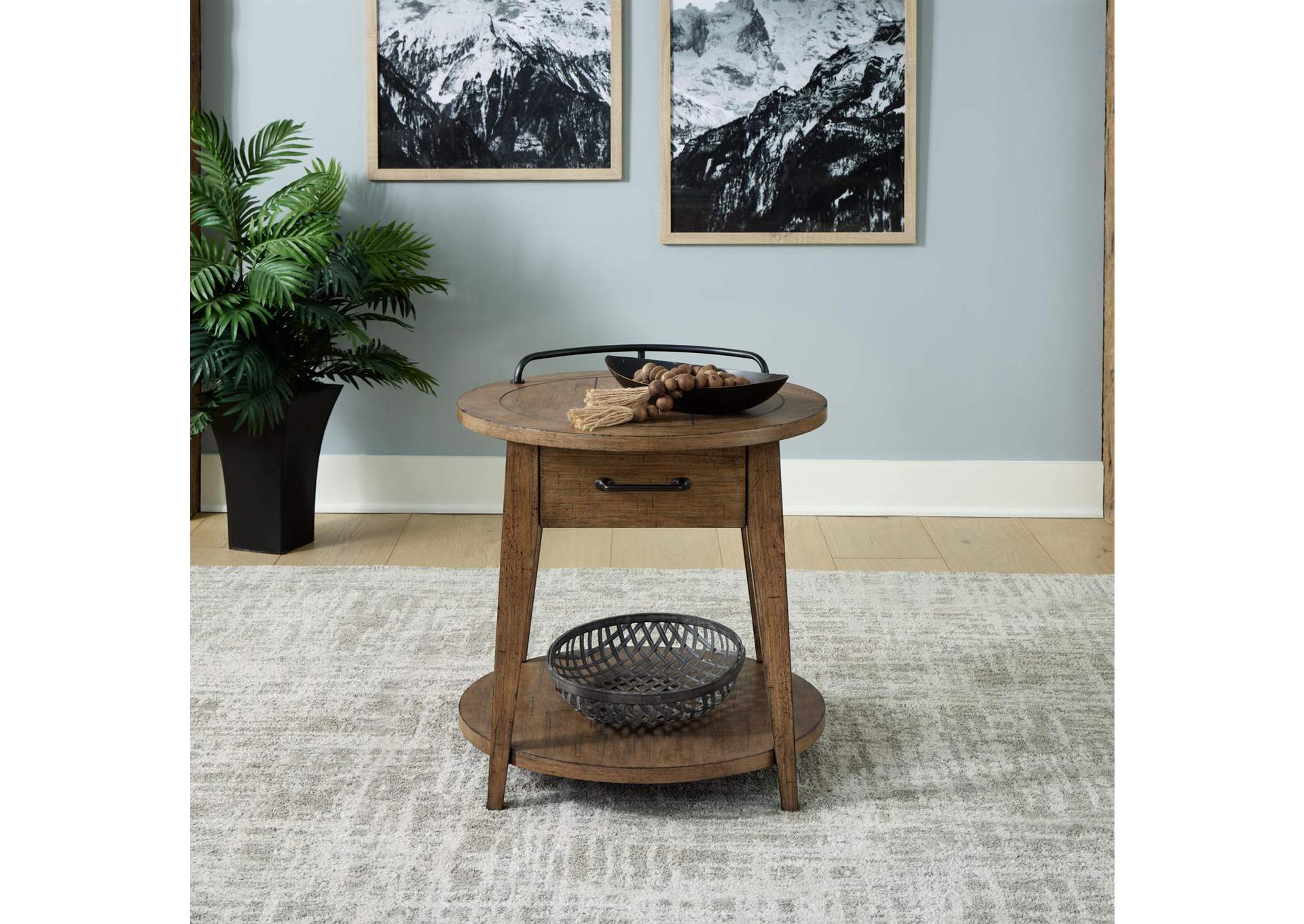 Pinebrook Ridge Round End Table,Liberty