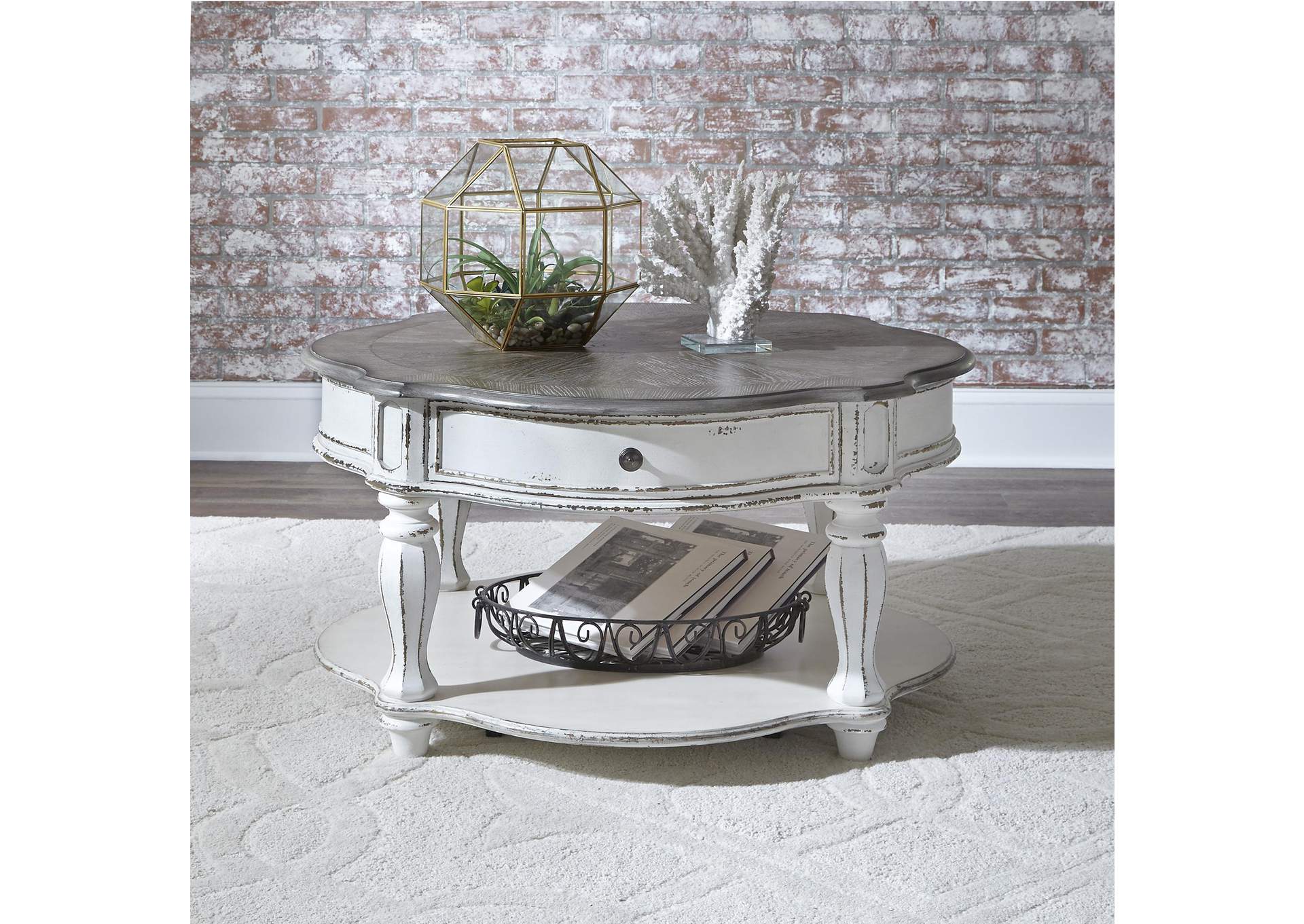 Magnolia Manor Round Cocktail Table,Liberty