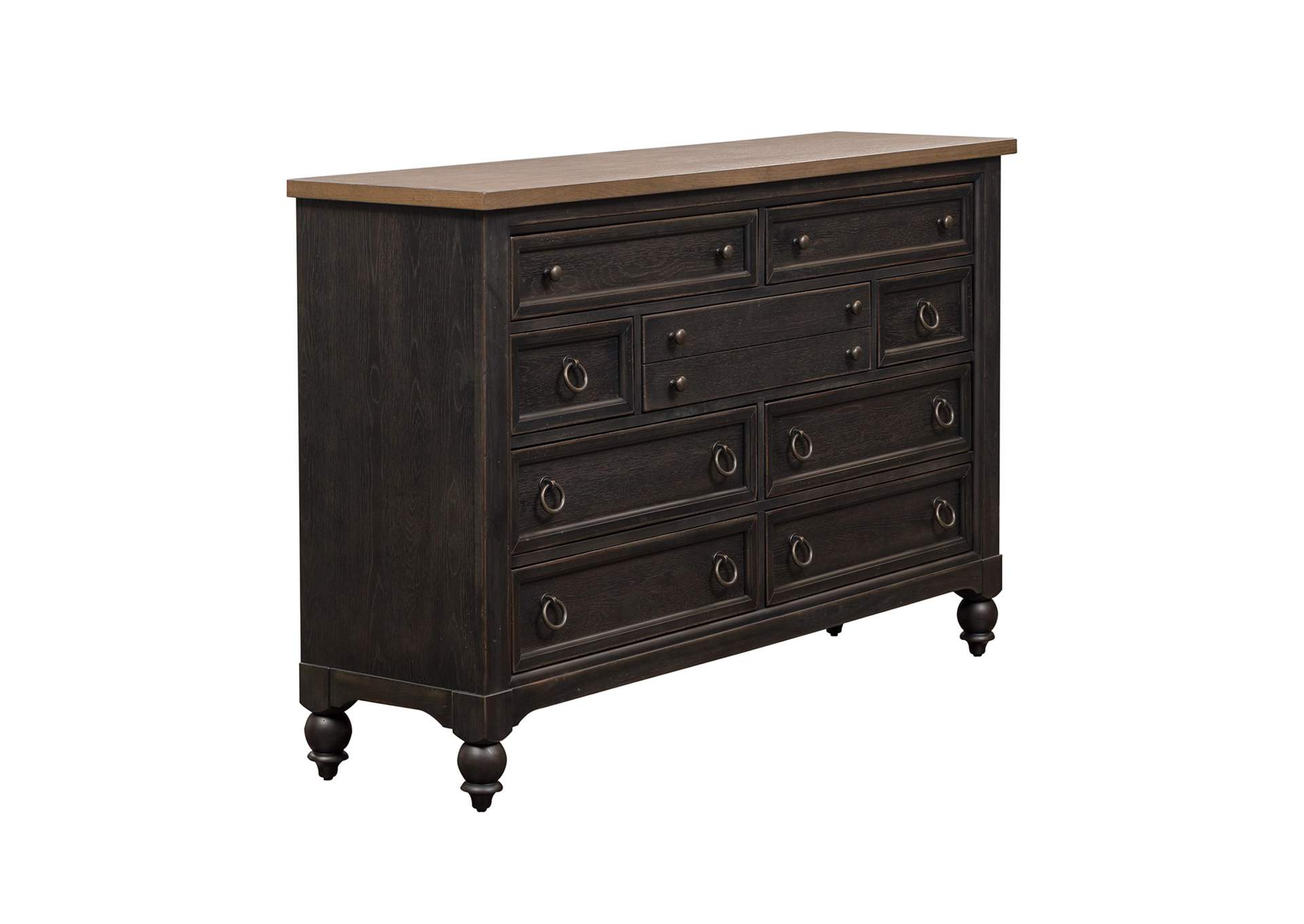 Americana Farmhouse 9 Drawer Dresser - Black,Liberty