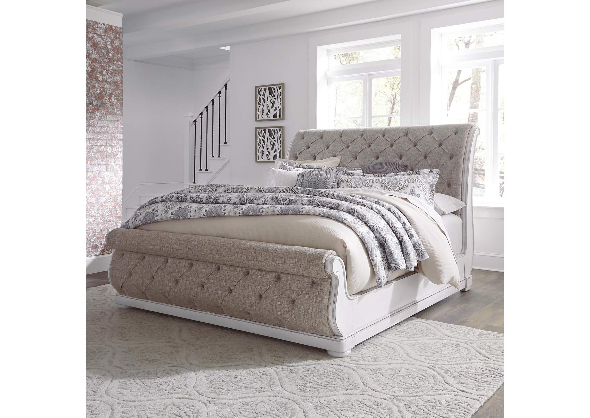 Magnolia Manor California King Upholstered Sleigh Bed,Liberty