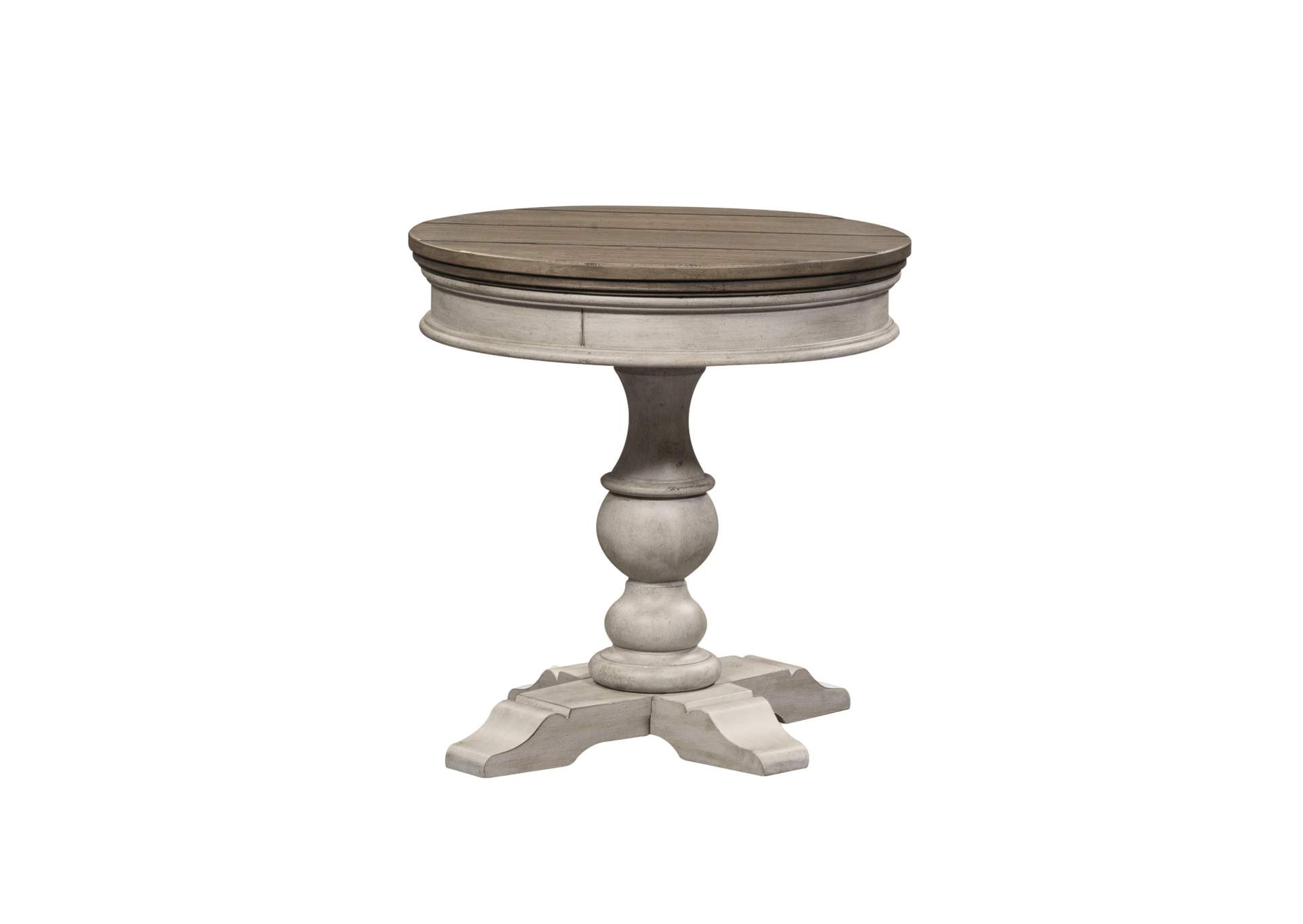 Heartland Round Pedestal Chair Side Table,Liberty