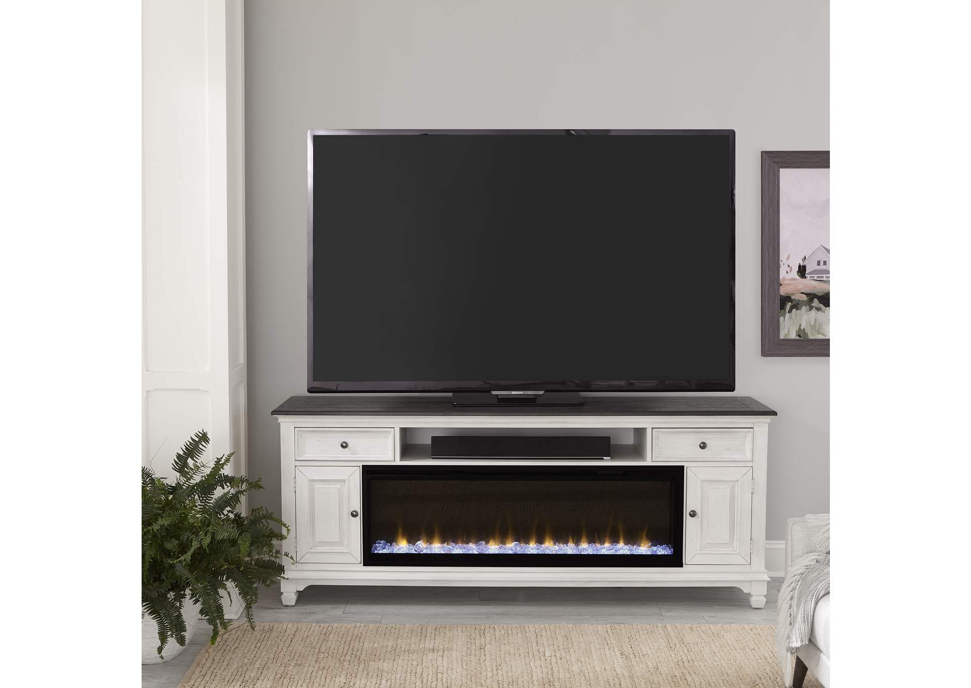 Fireplace TV Consoles 80 Inch Fireplace TV Console,Liberty