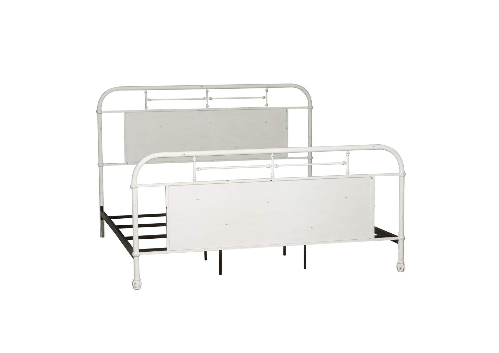 Vintage Series Queen Metal Bed - Antique White,Liberty