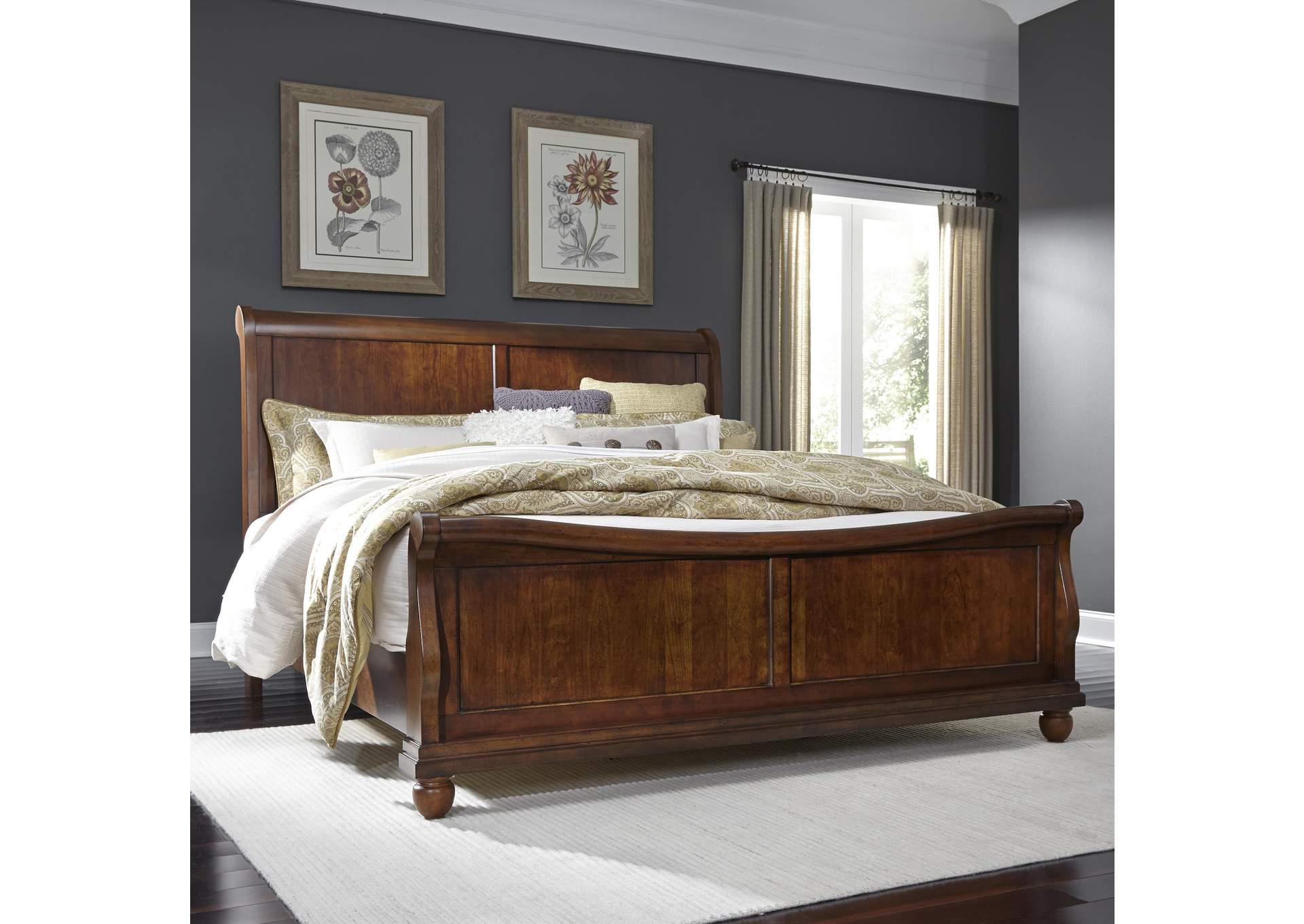 Rustic Traditions King Sleigh Bed,Liberty