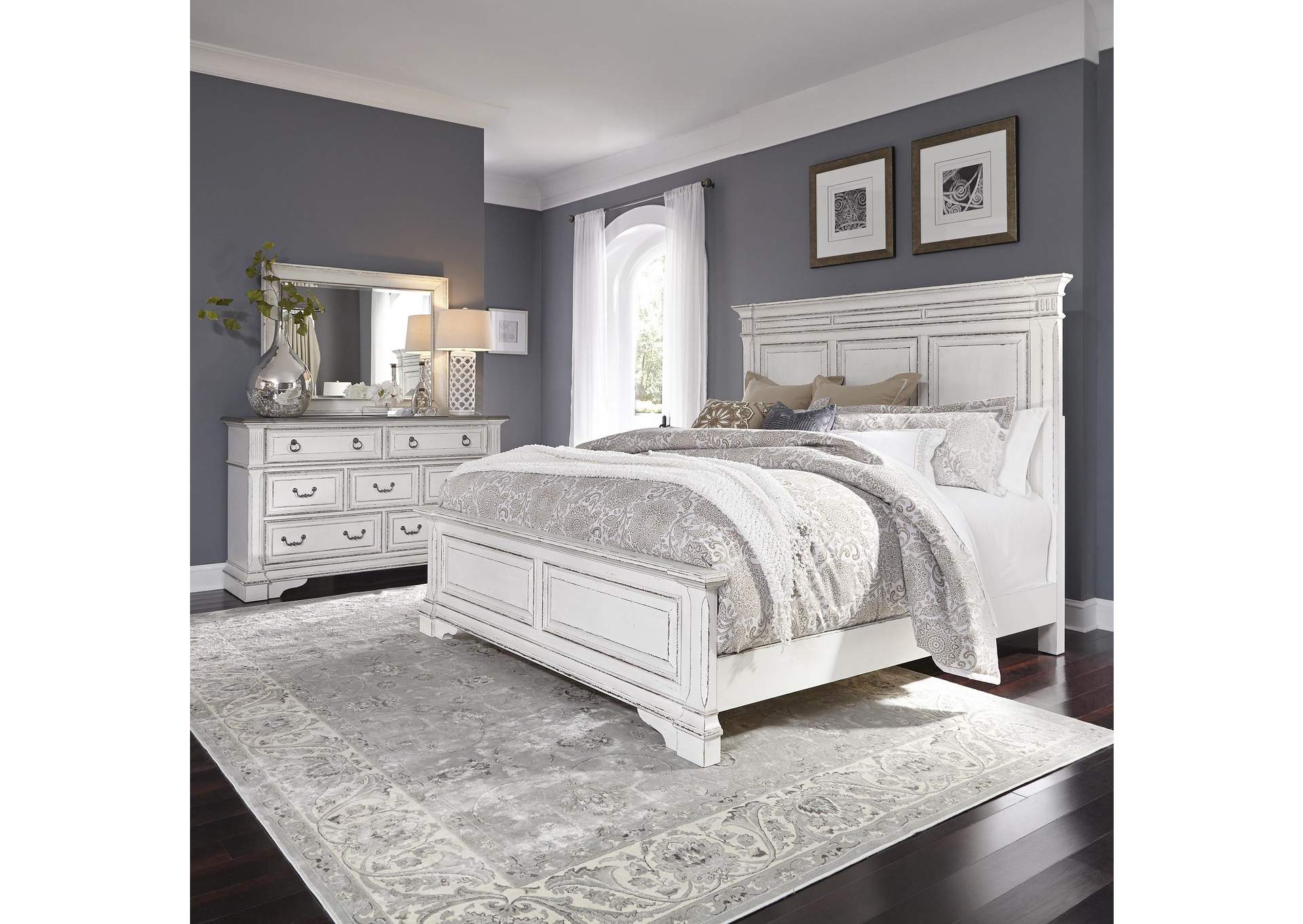 Abbey Park Queen Panel Bed, Dresser & Mirror,Liberty