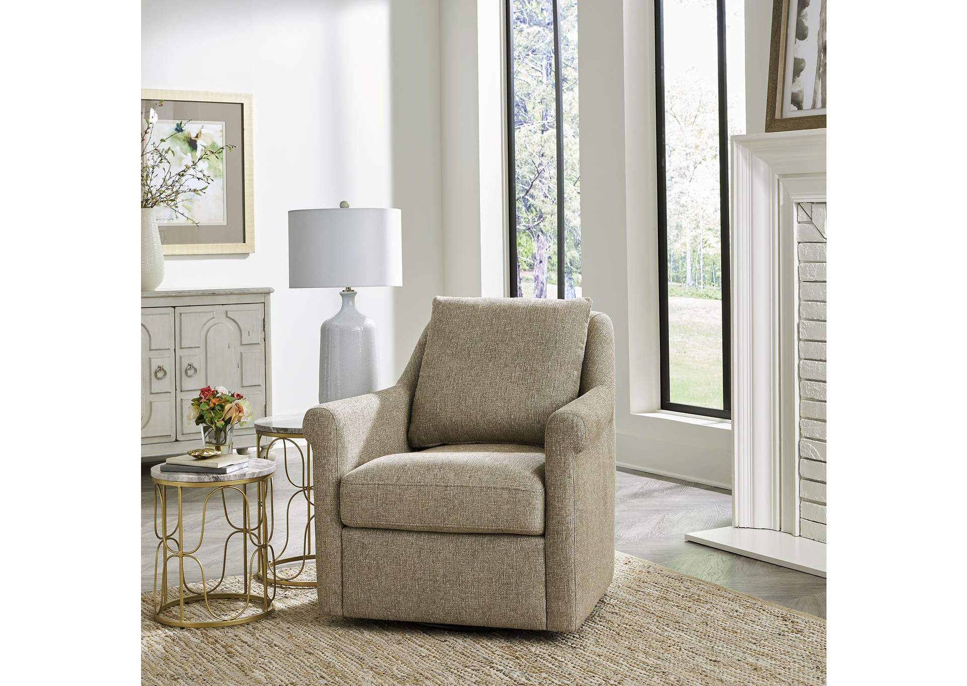 Landcaster Upholstered Accent Chair - Cocoa,Liberty