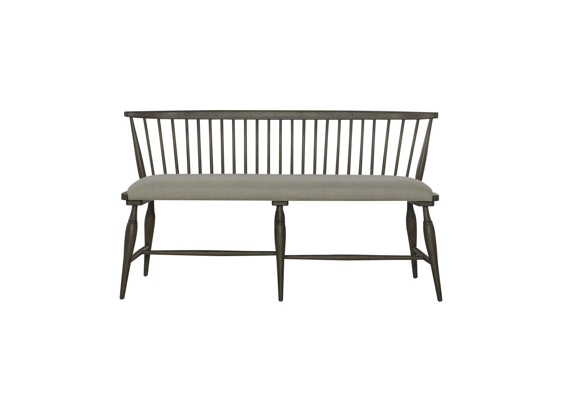 Americana Farmhouse Upholstered Seat Windsor Dining Bench (RTA),Liberty