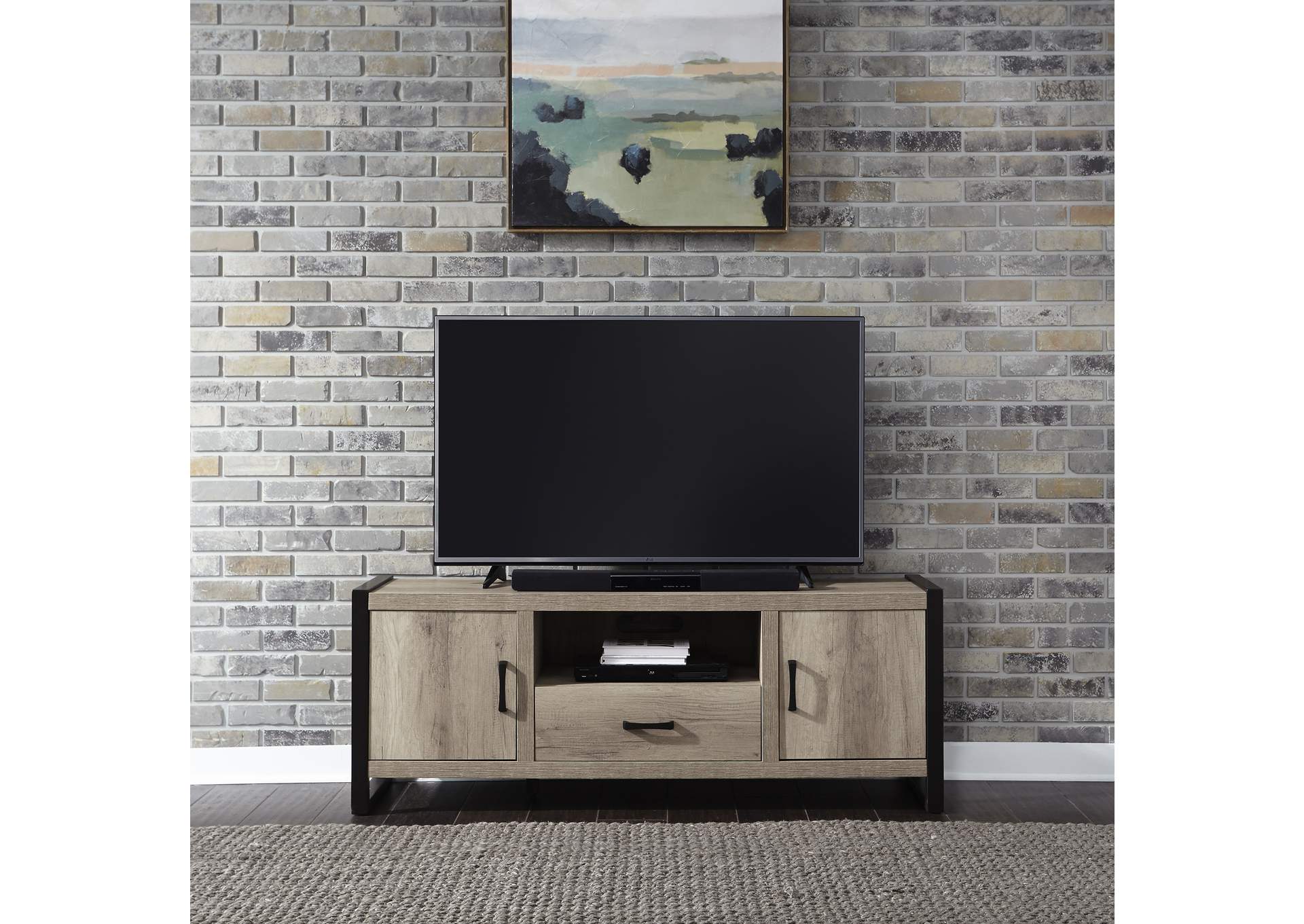 Sun Valley 64 Inch TV Console with Faux Metal,Liberty