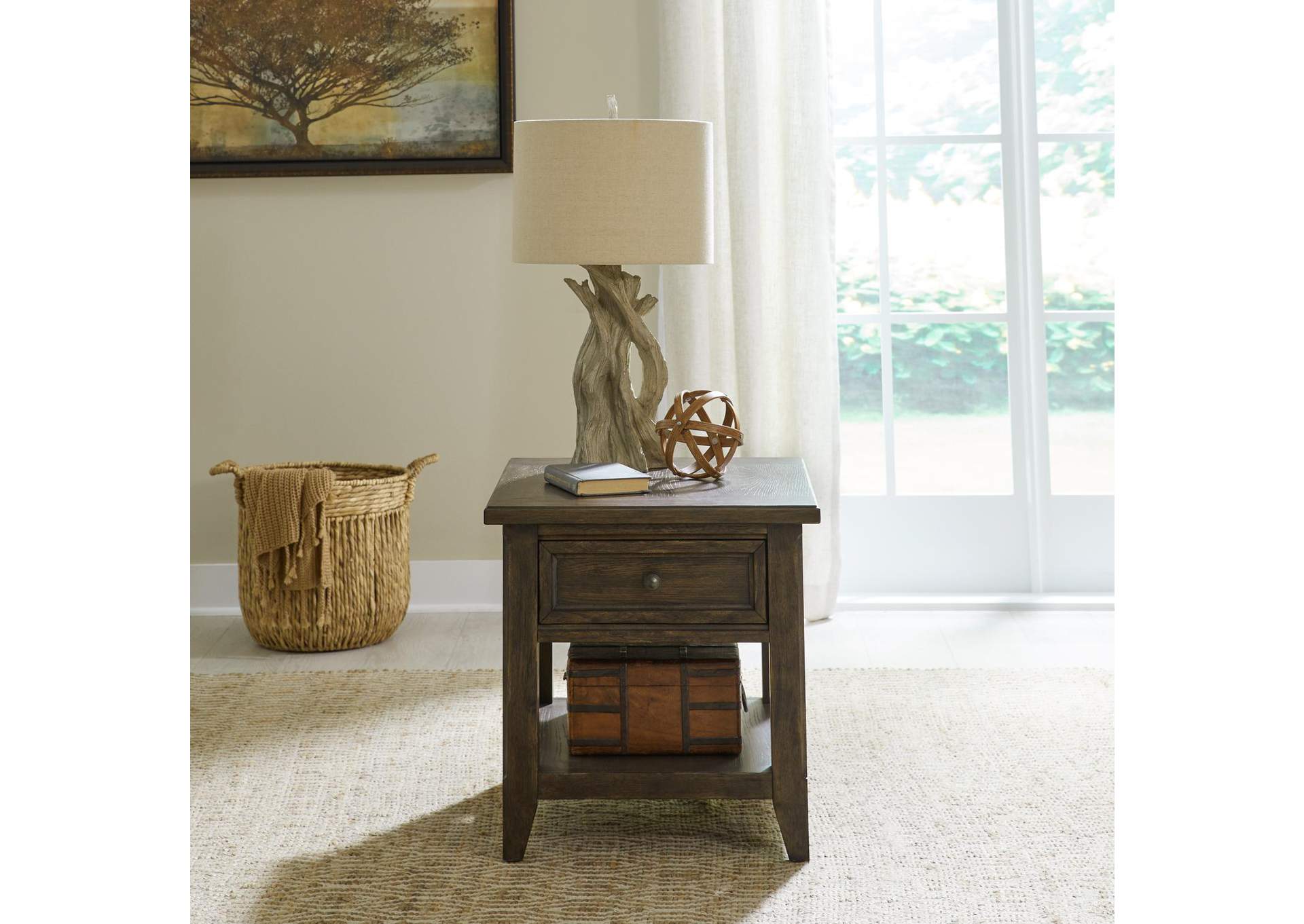 Paradise Valley Rectangular End Table,Liberty