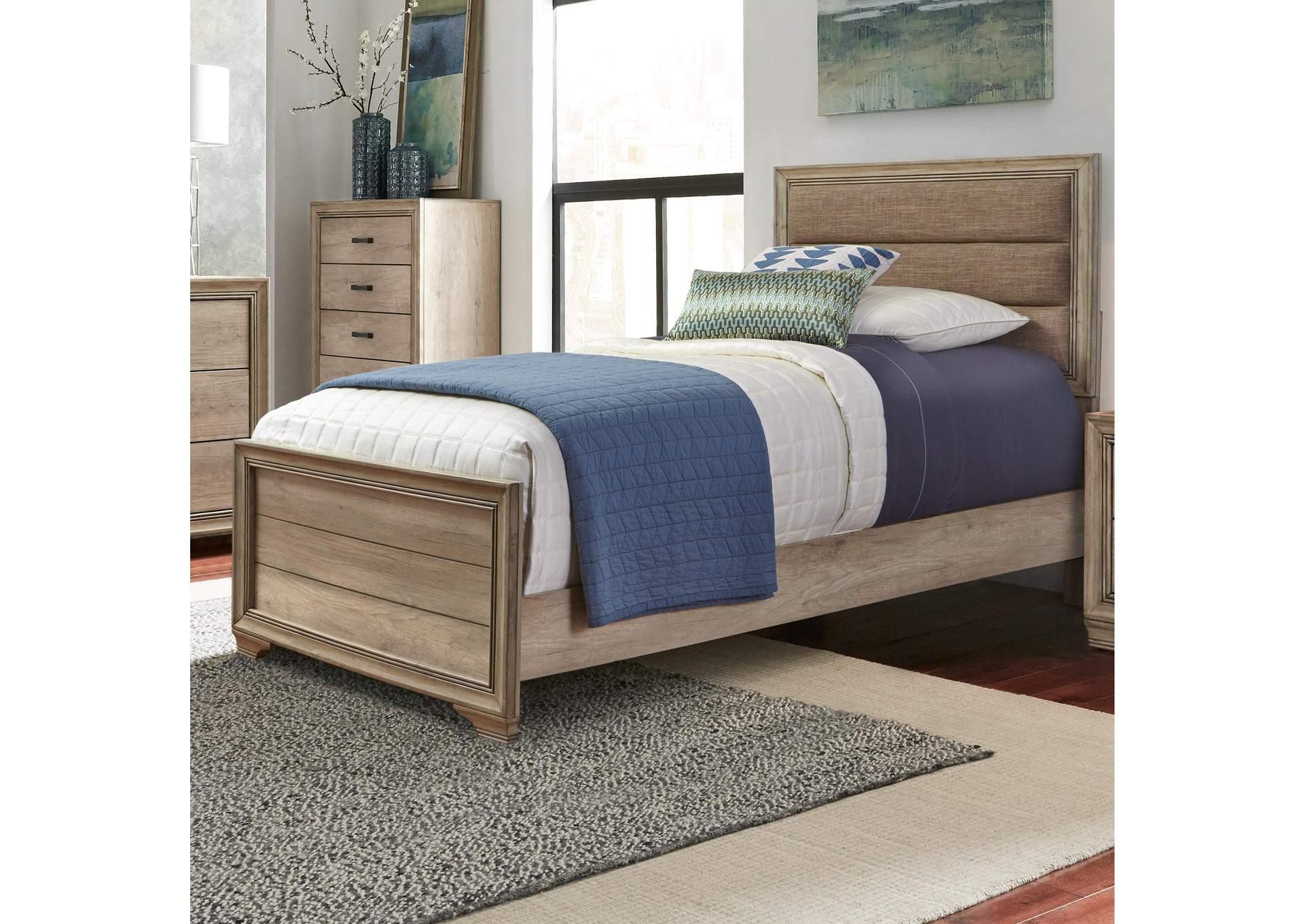 Sun Valley Twin Upholstered Bed,Liberty