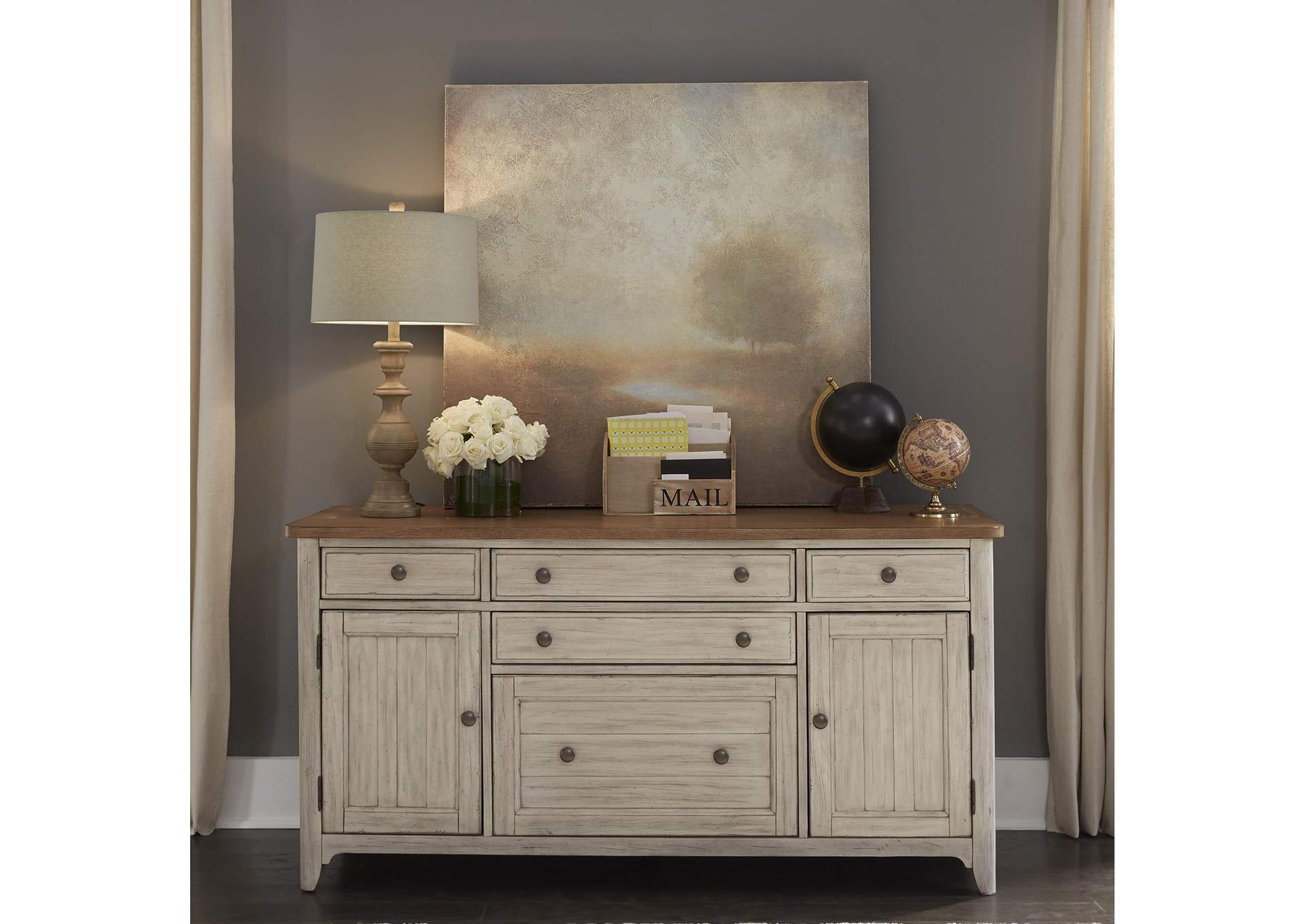 Farmhouse Reimagined Door Credenza,Liberty