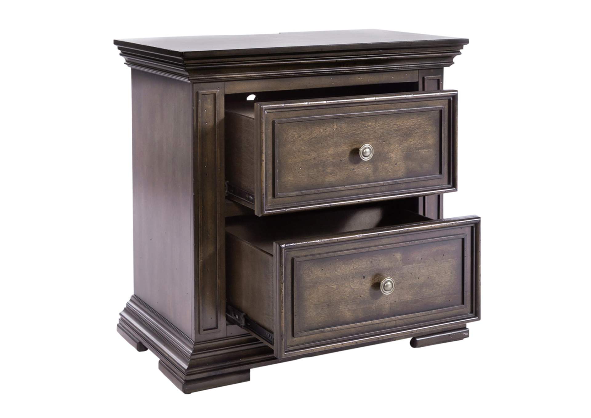 Big Valley 2 Drawer Nightstand with Charging Station,Liberty