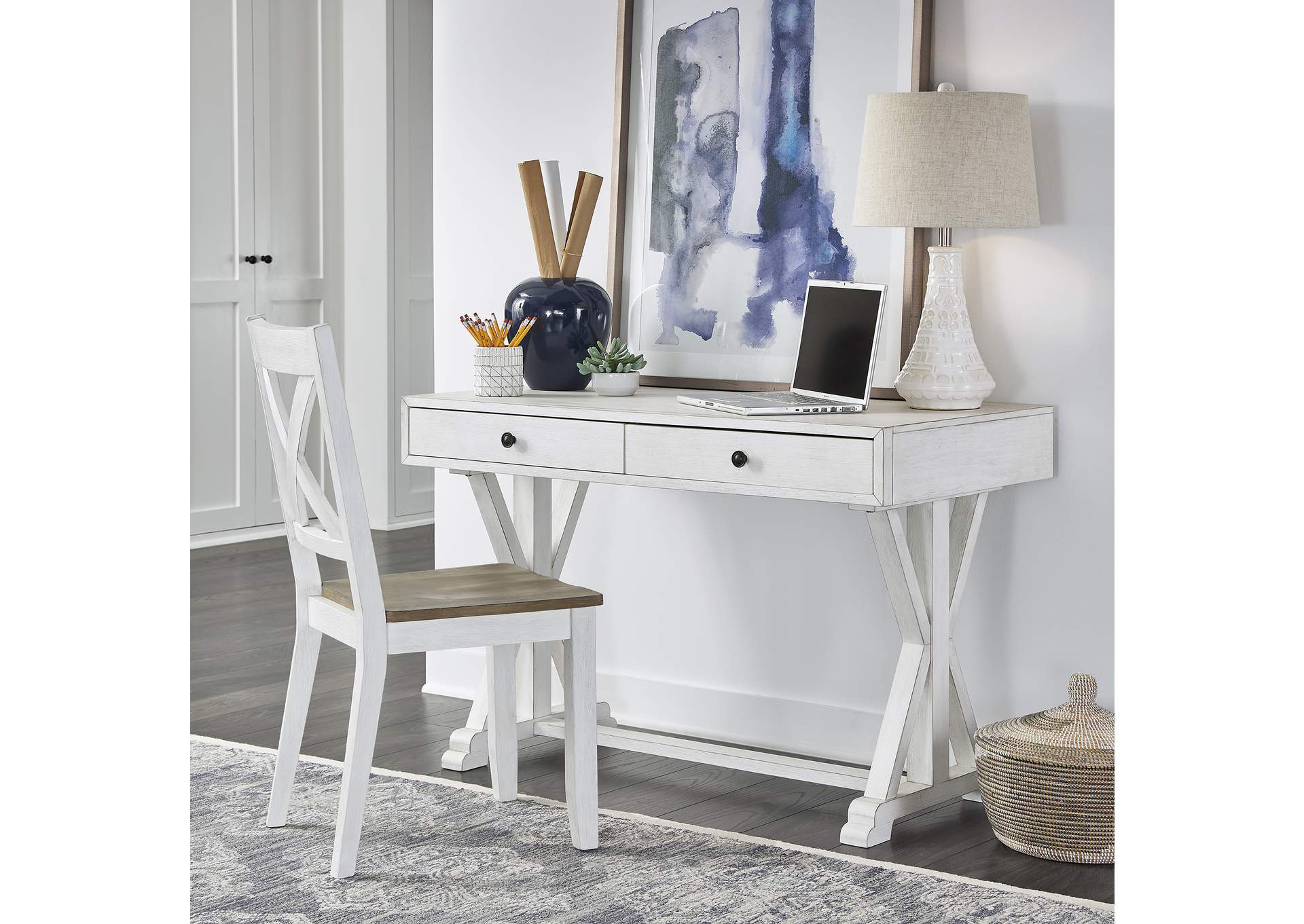 Lakeshore Writing Desk - White,Liberty