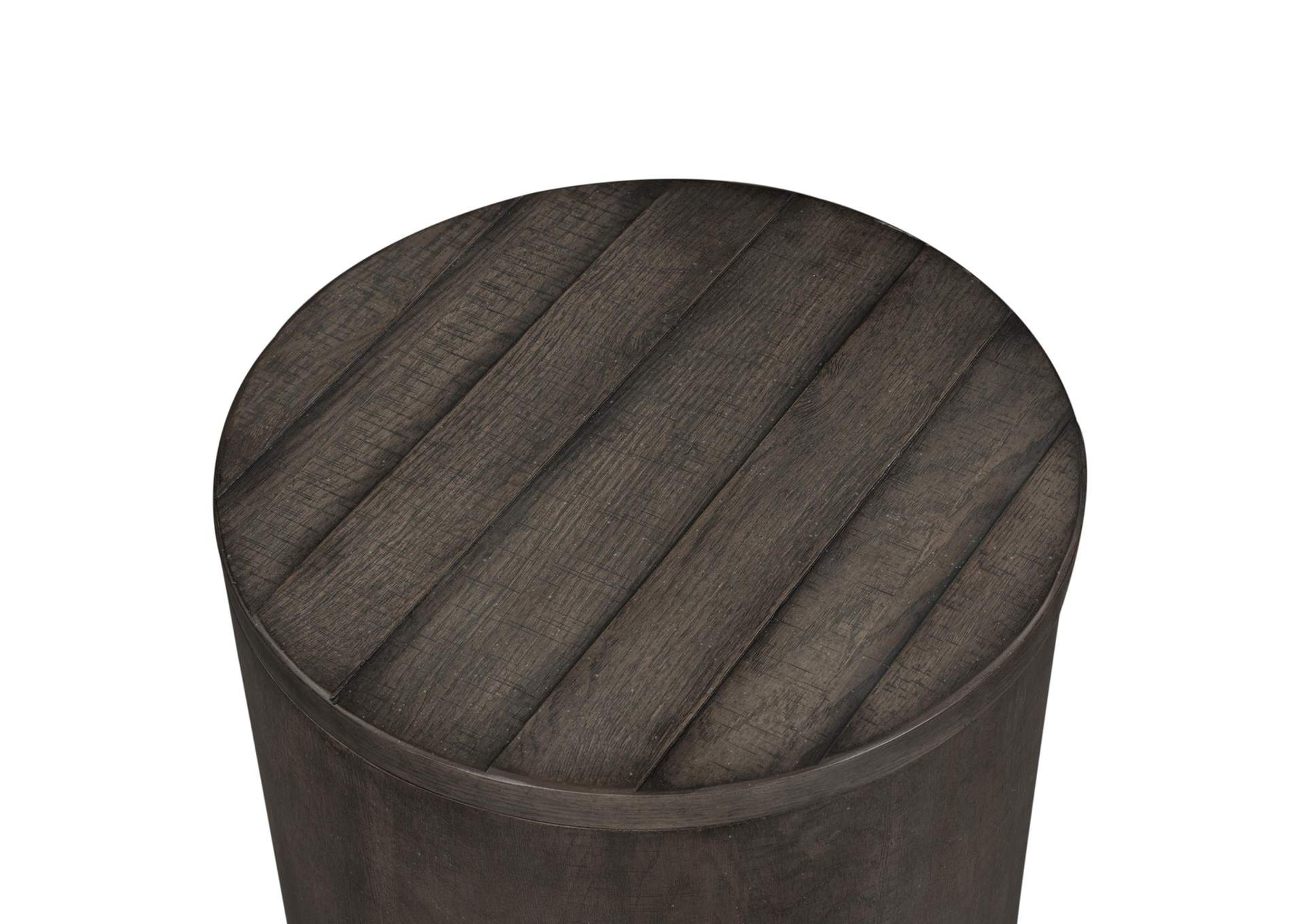 Modern Farmhouse Drum End Table,Liberty