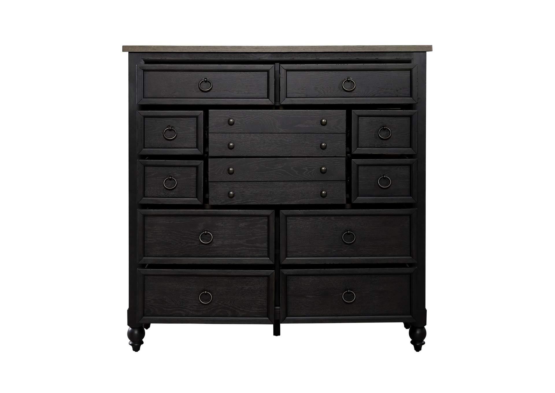 Americana Farmhouse 12 Drawer Chesser - Black,Liberty