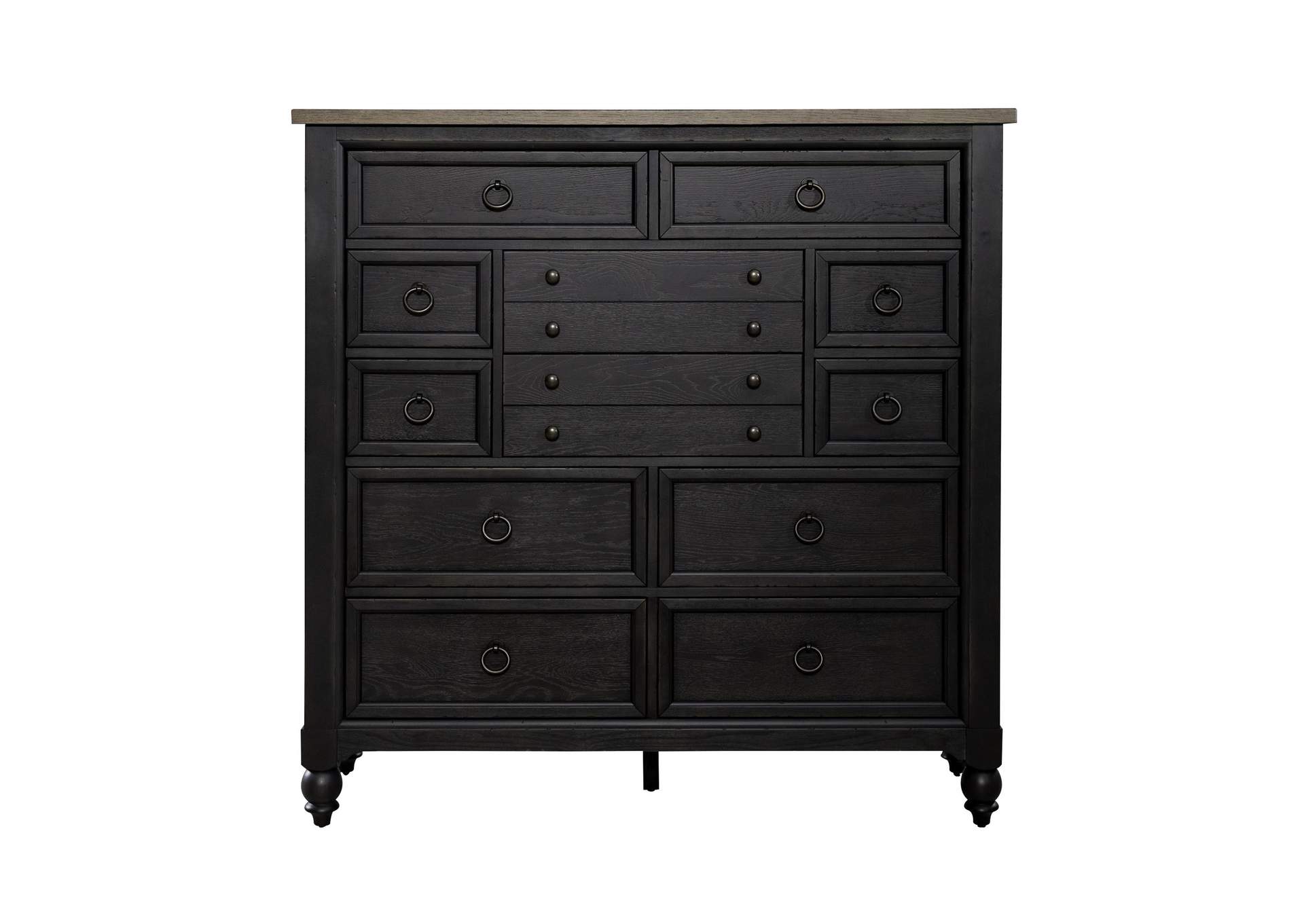 Americana Farmhouse 12 Drawer Chesser - Black,Liberty