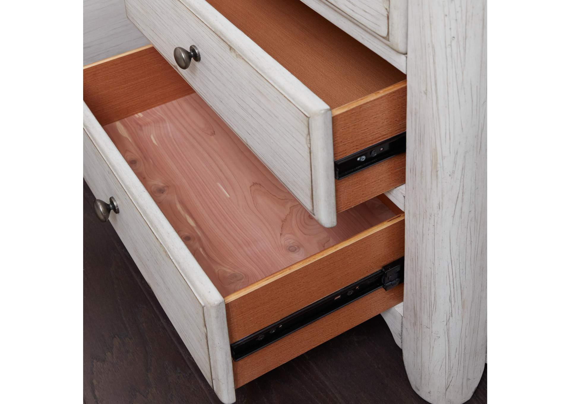 Farmhouse Reimagined 3 Drawer Nightstand with Charging Station,Liberty