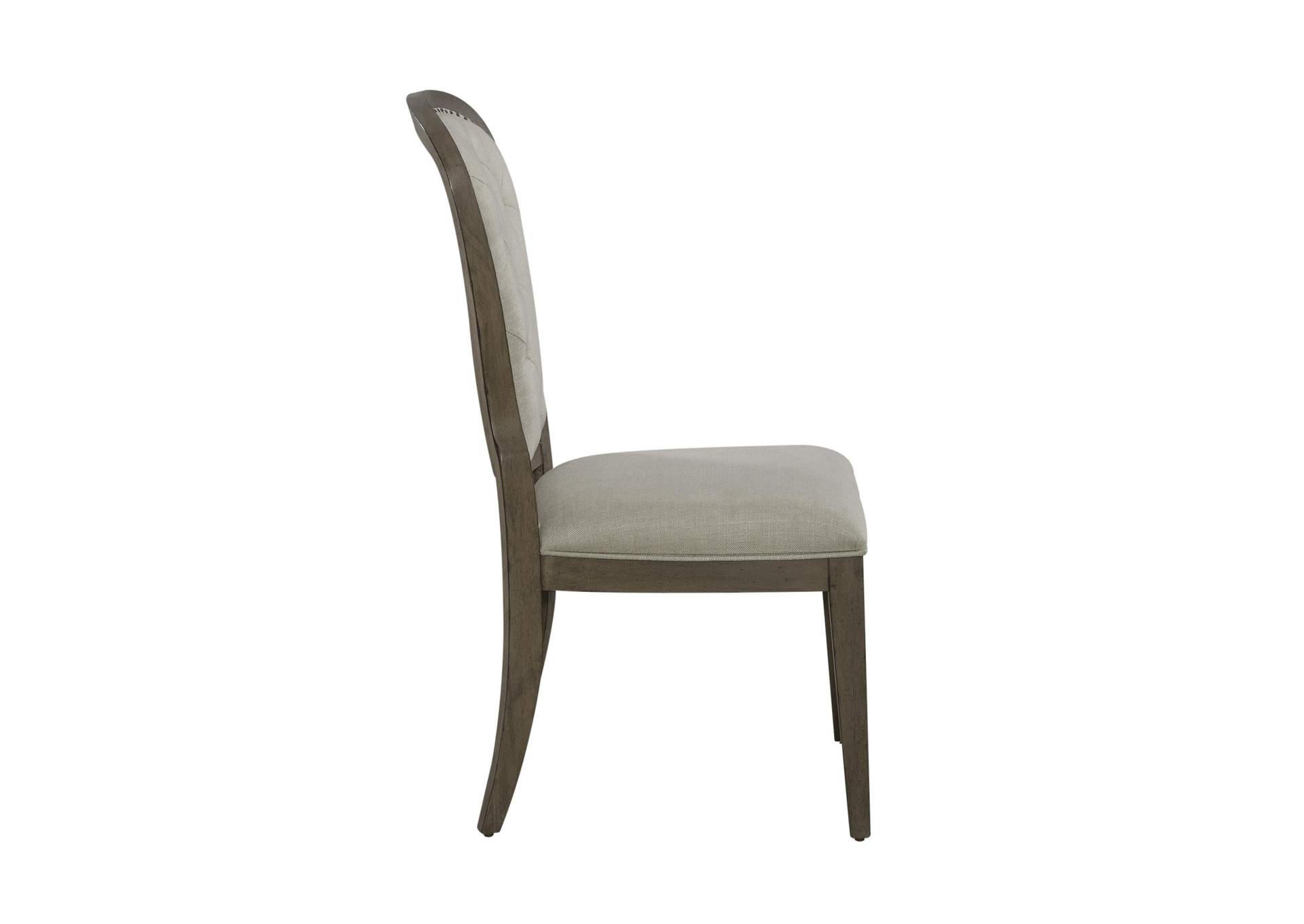 Americana Farmhouse Upholstered Tufted Back Side Chair,Liberty