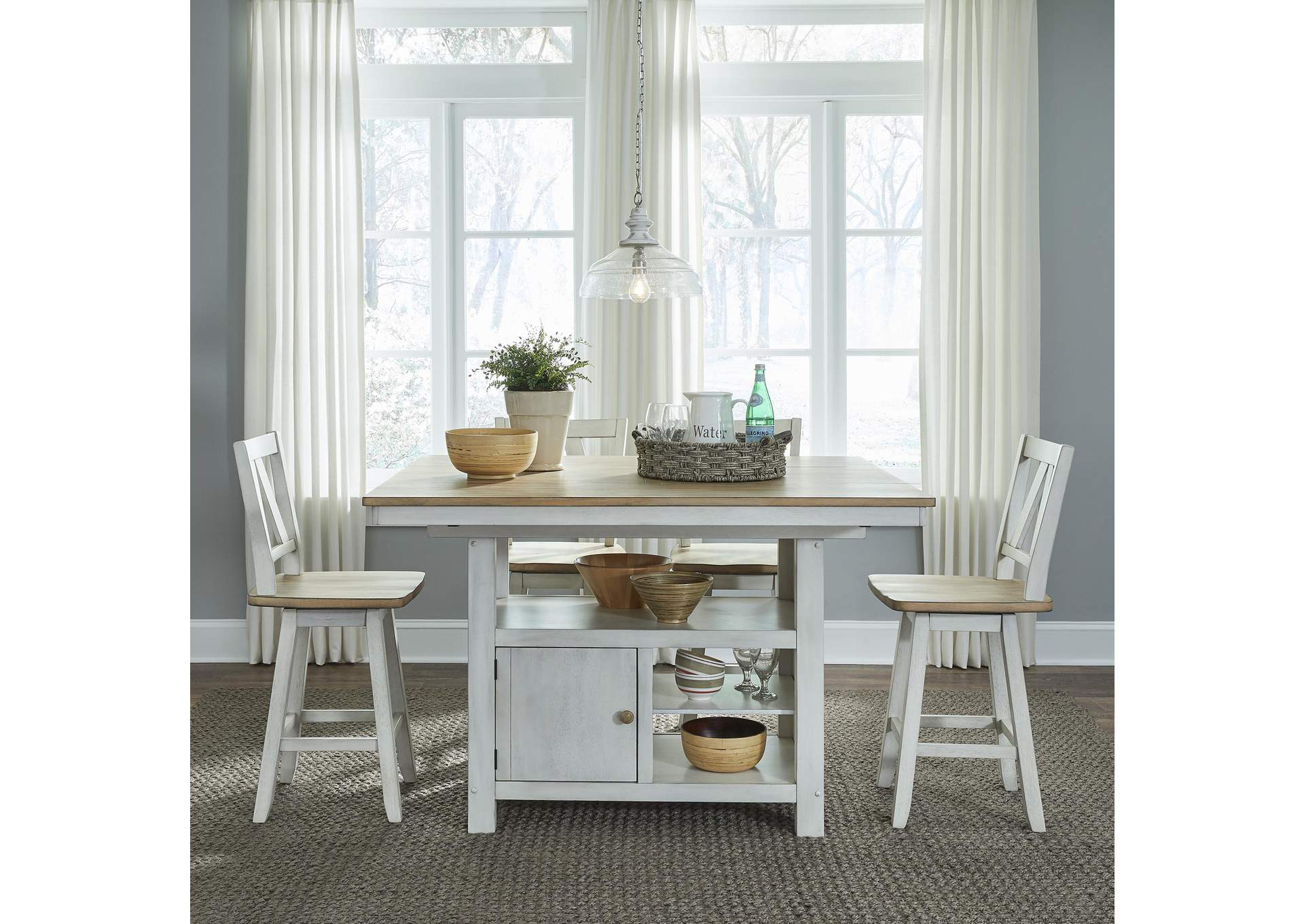 Lindsey Farm 5 Piece Gathering Table Set,Liberty