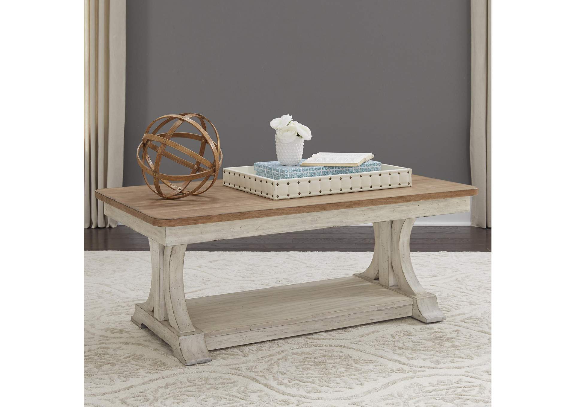 Farmhouse Reimagined Rectangular Cocktail Table,Liberty