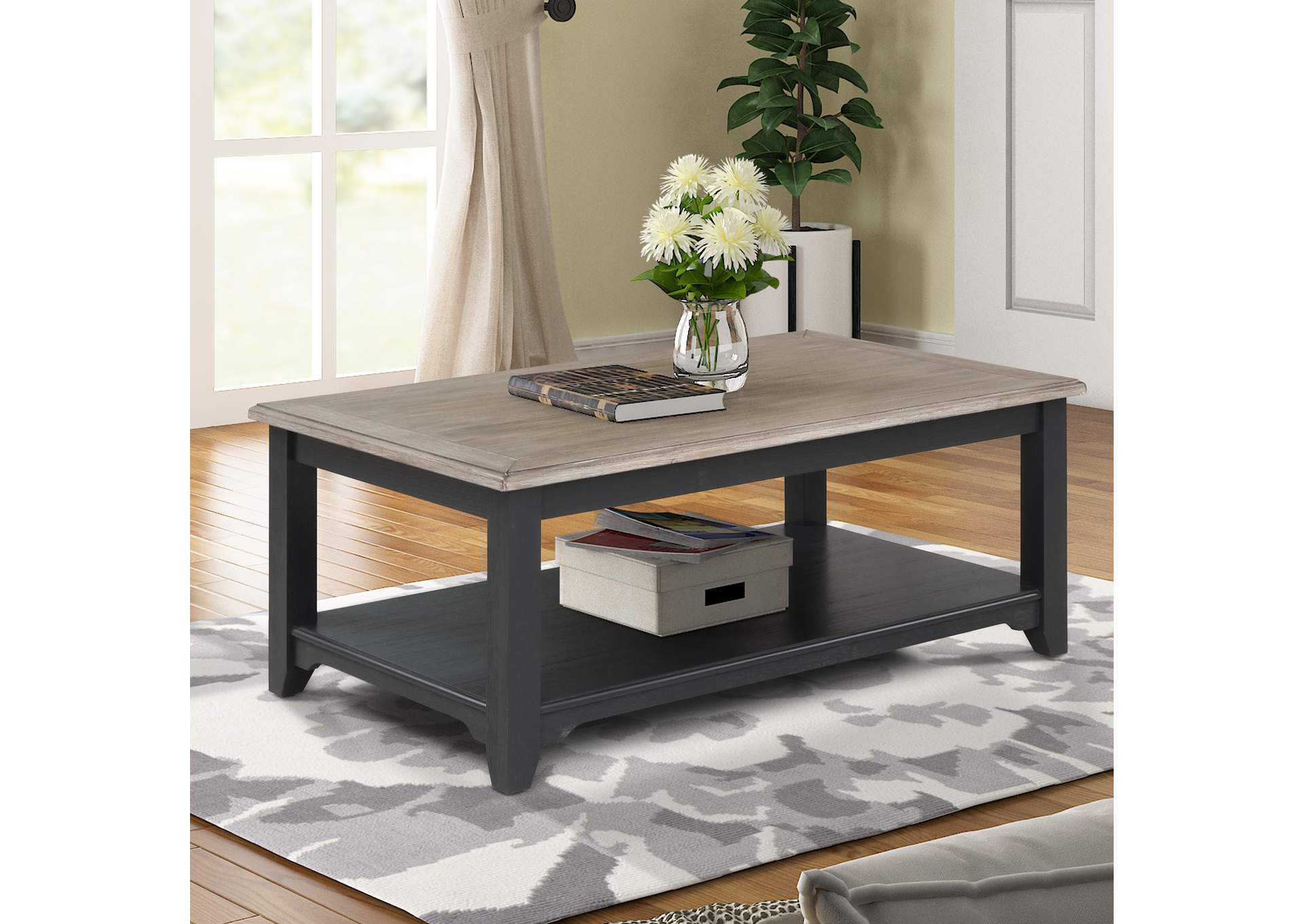 Summerville Rectangular Cocktail Table - Navy,Liberty