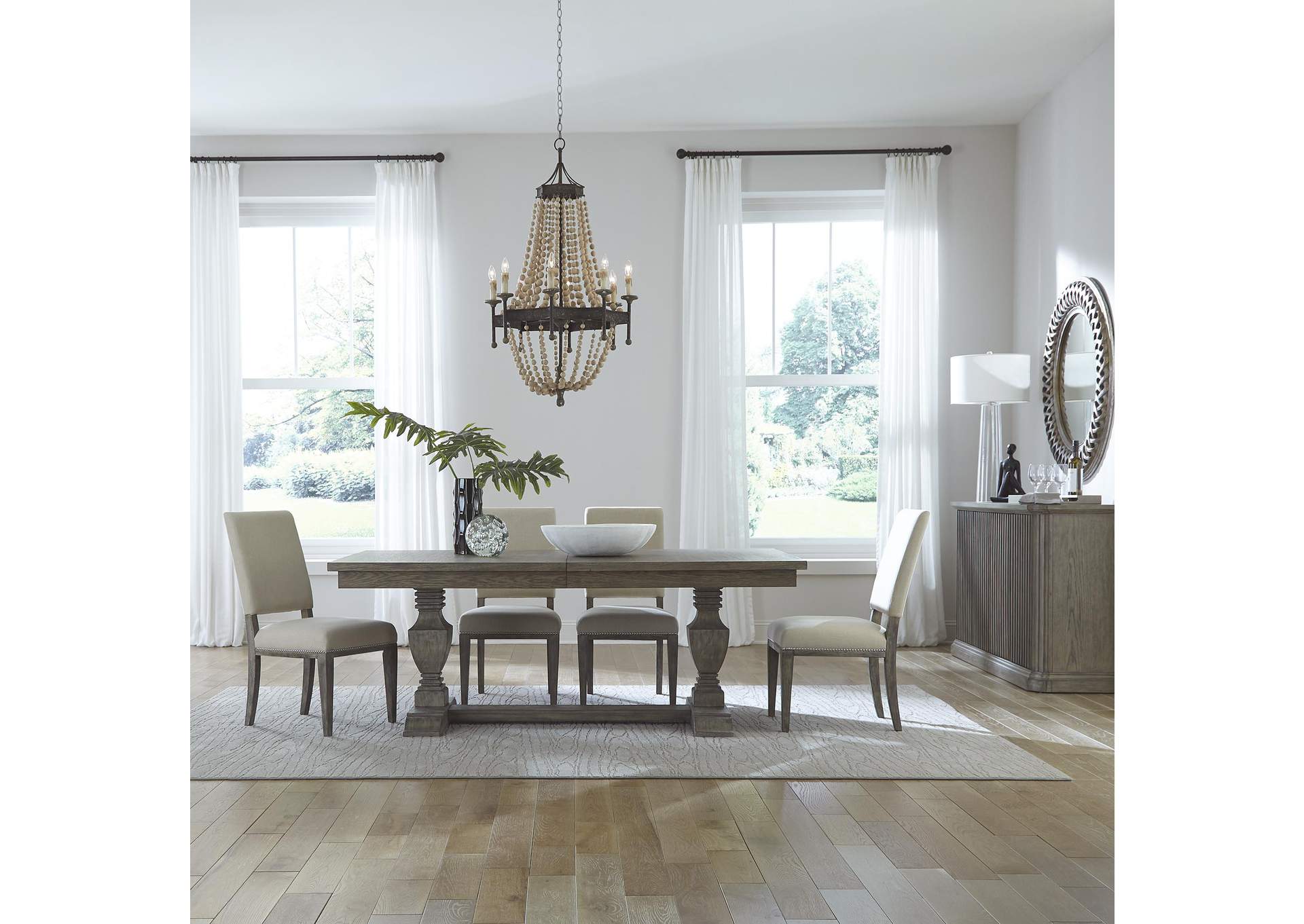Westfield 5 Piece Trestle Table Set,Liberty