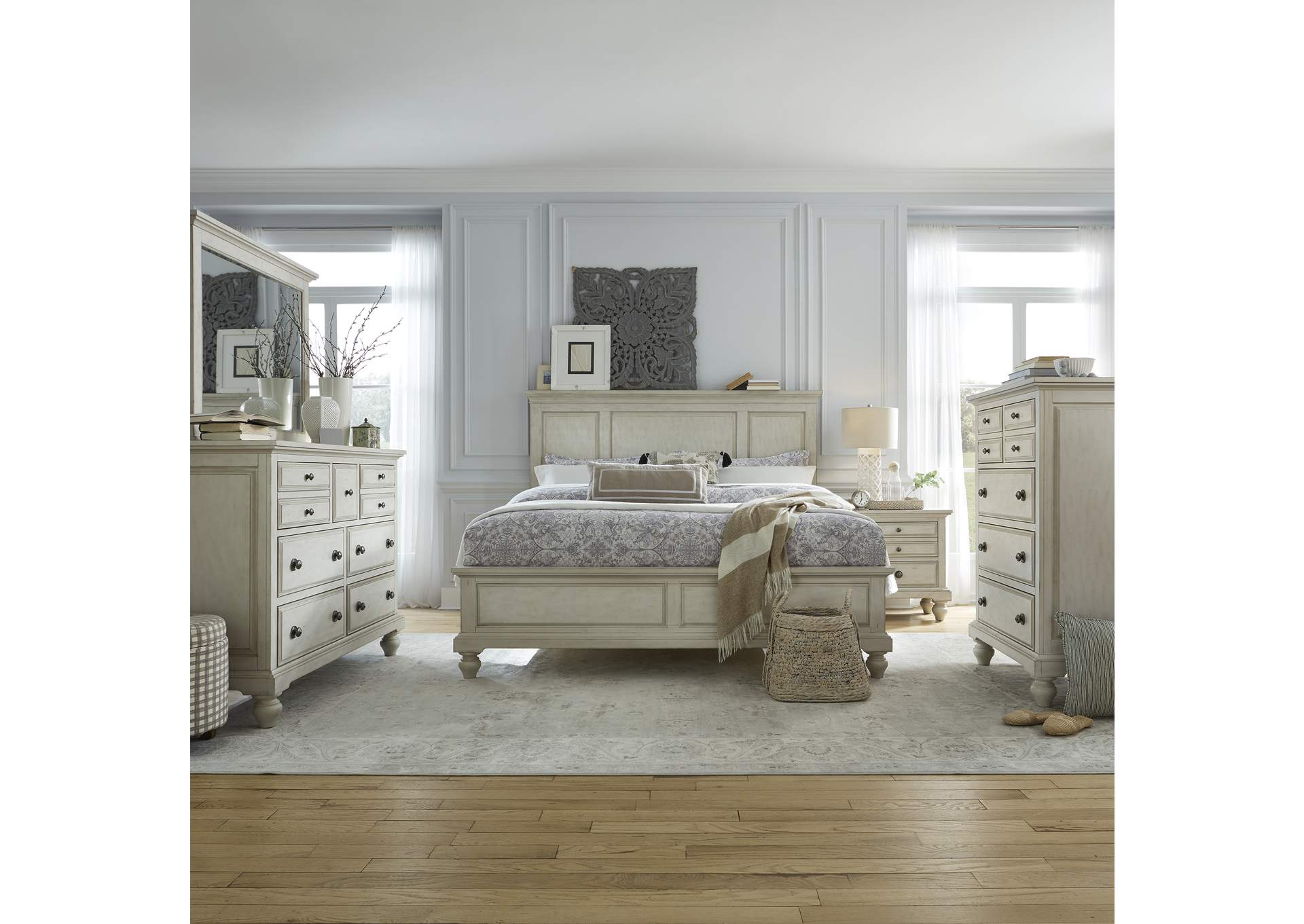High Country California King Panel Bed, Dresser & Mirror, Chest, Nightstand,Liberty
