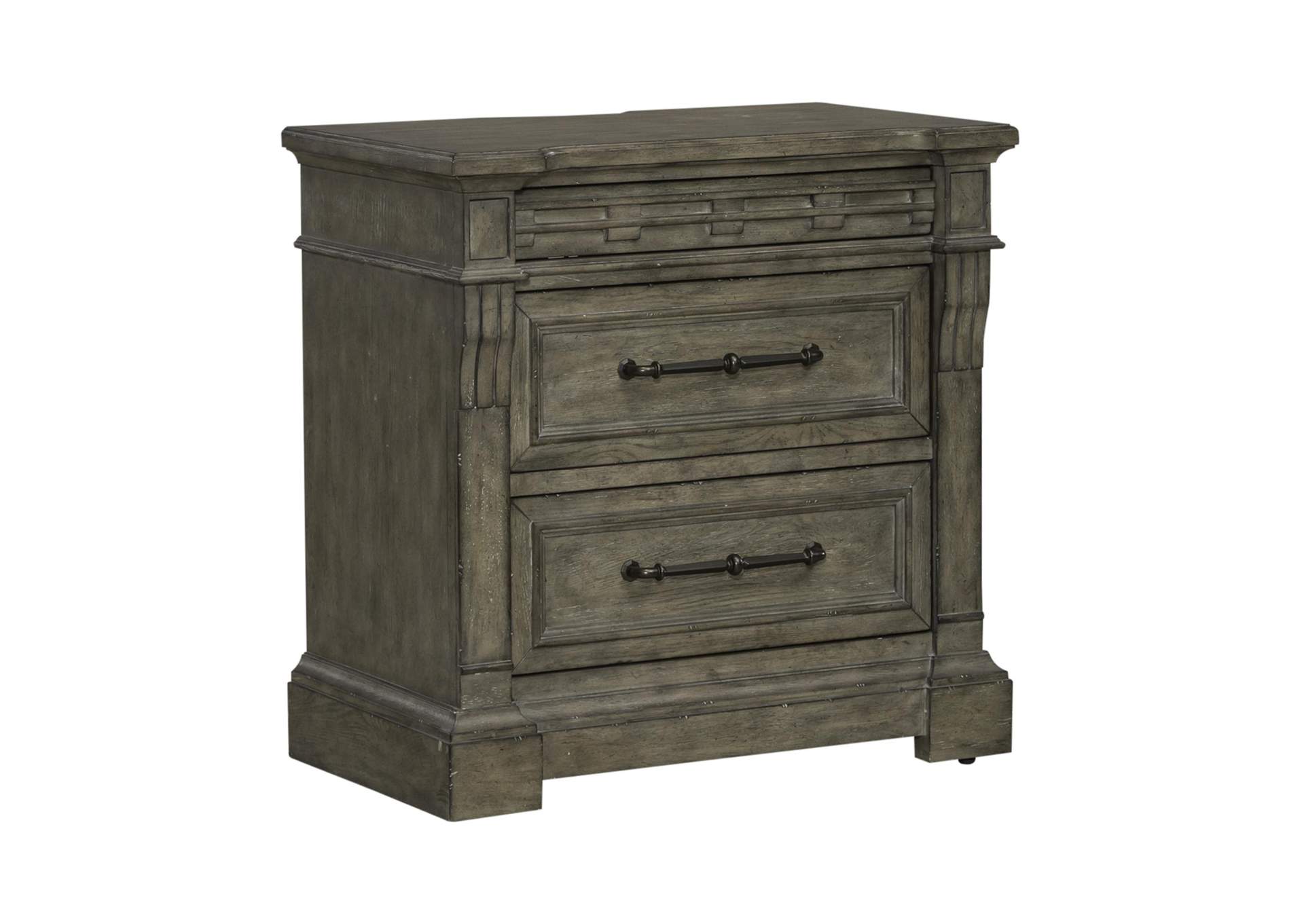 Town & Country 3 Drawer Nightstand with Charging Station,Liberty