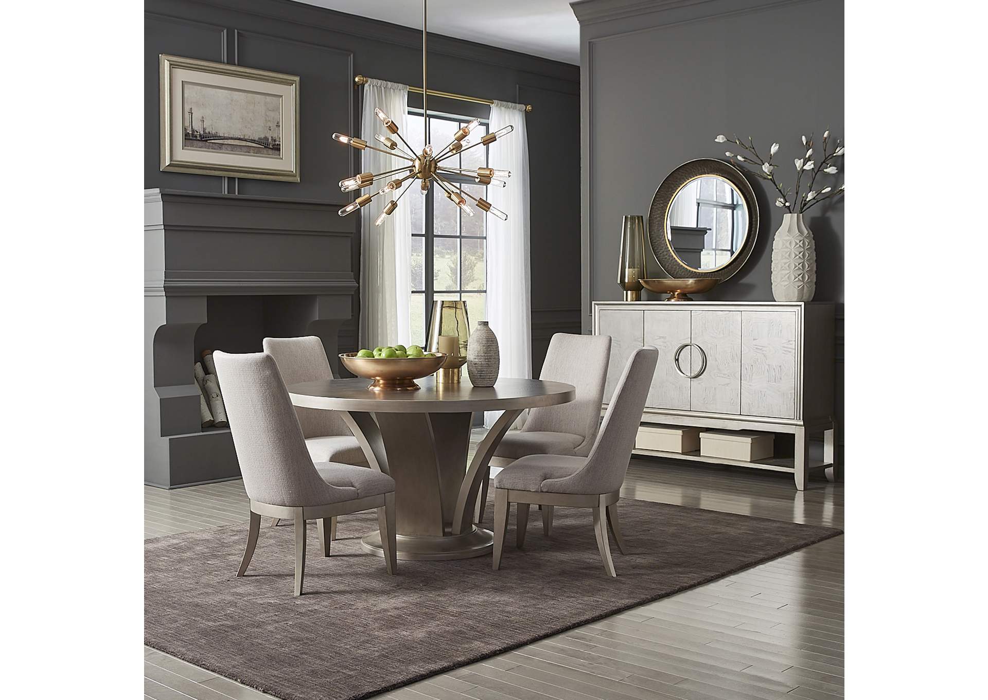 Montage 5 Piece Pedestal Table Set,Liberty