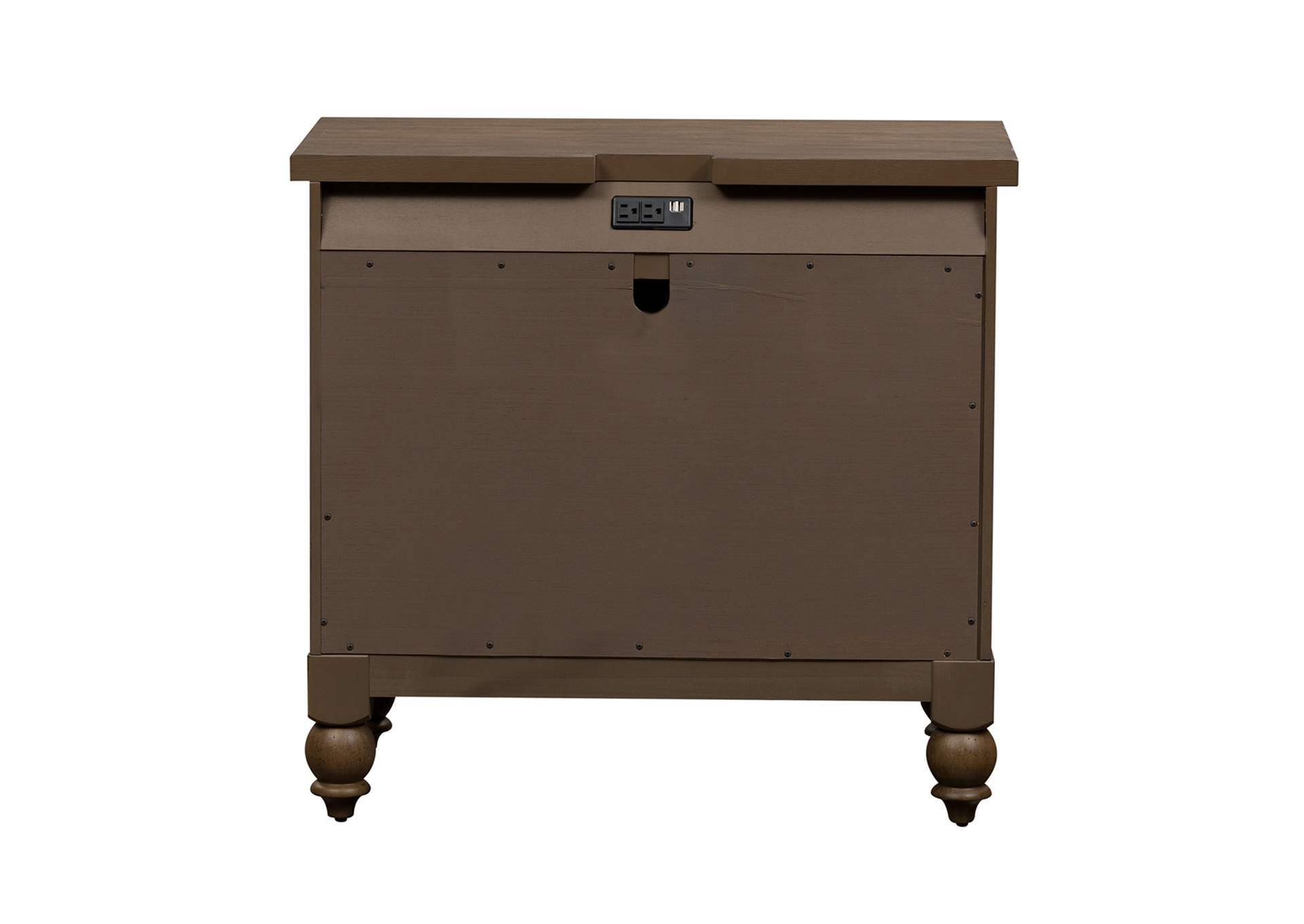 Americana Farmhouse Bedside Chest with Charging Station,Liberty