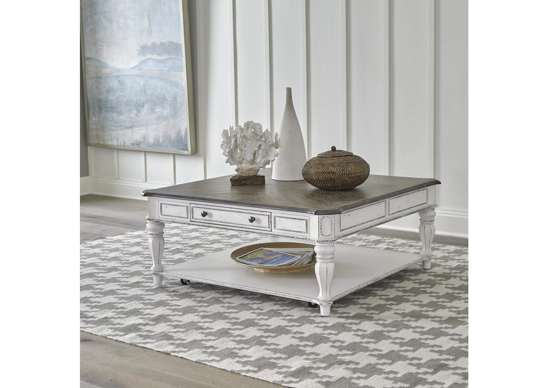 Magnolia Manor Oversized Square Cocktail Table,Liberty