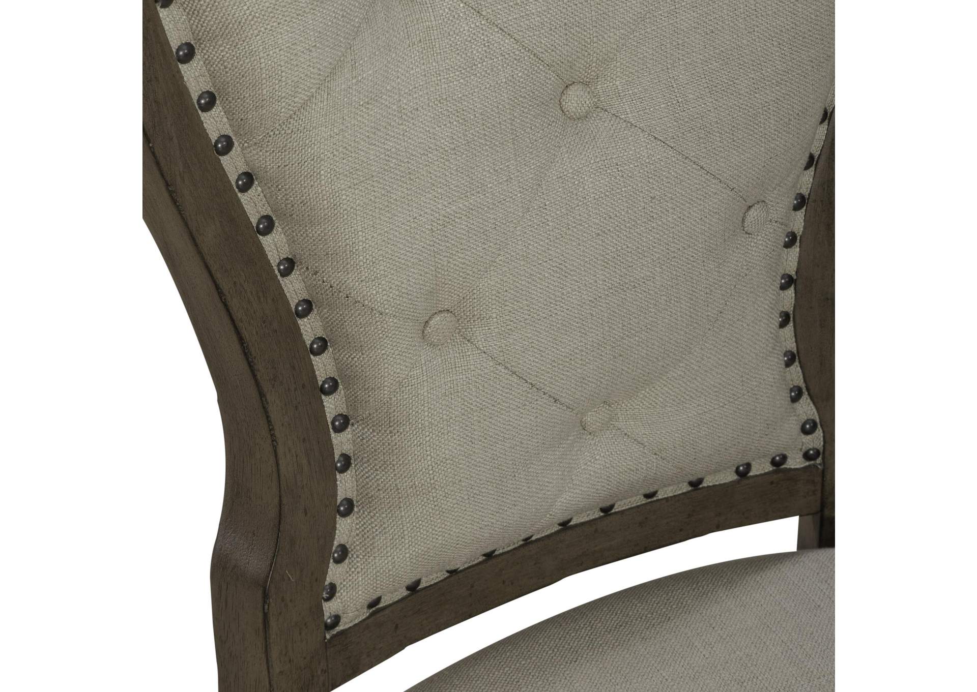 Americana Farmhouse Upholstered Tufted Back Side Chair,Liberty