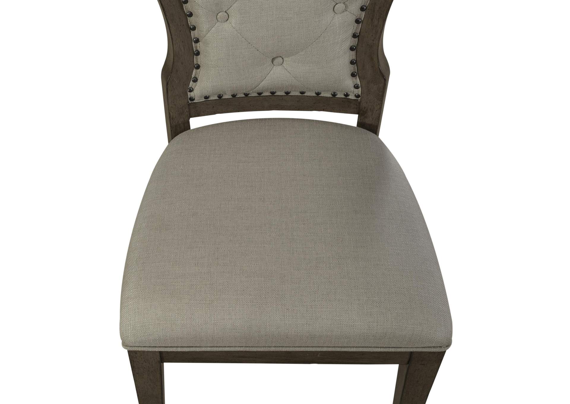 Americana Farmhouse Upholstered Tufted Back Side Chair,Liberty