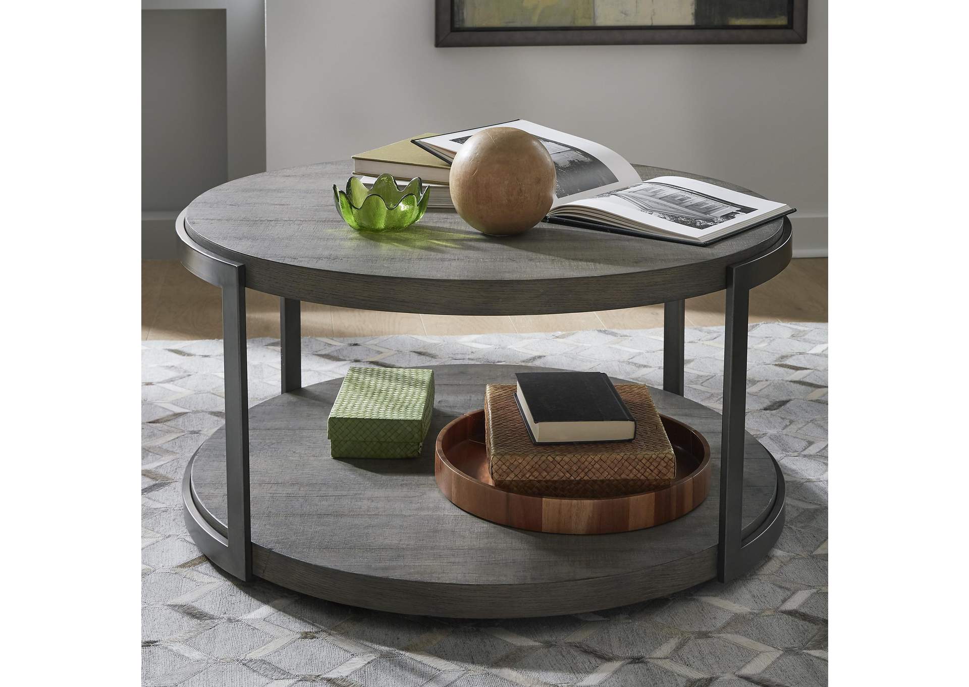 Modern View Round Cocktail Table,Liberty