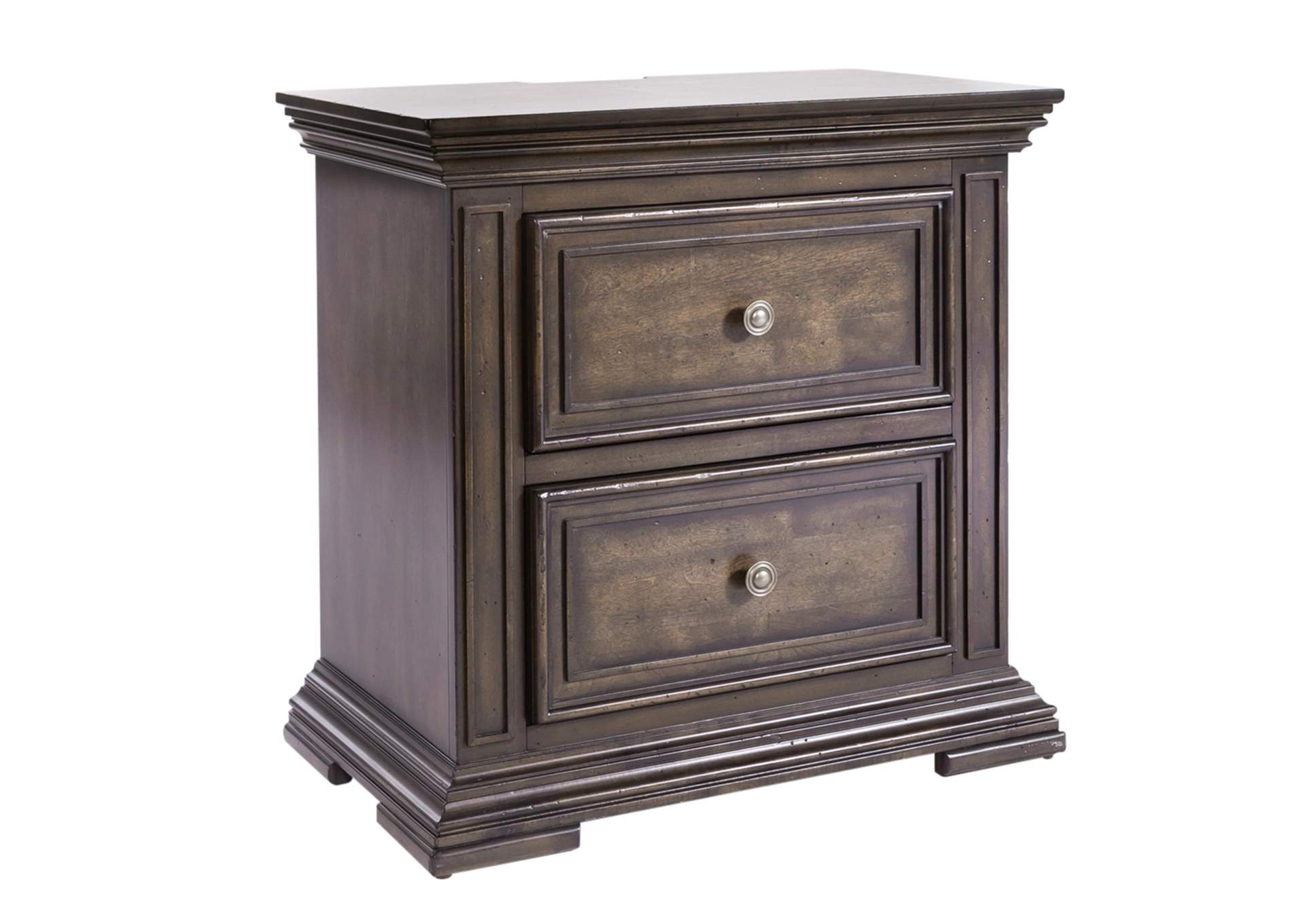 Big Valley 2 Drawer Nightstand with Charging Station,Liberty