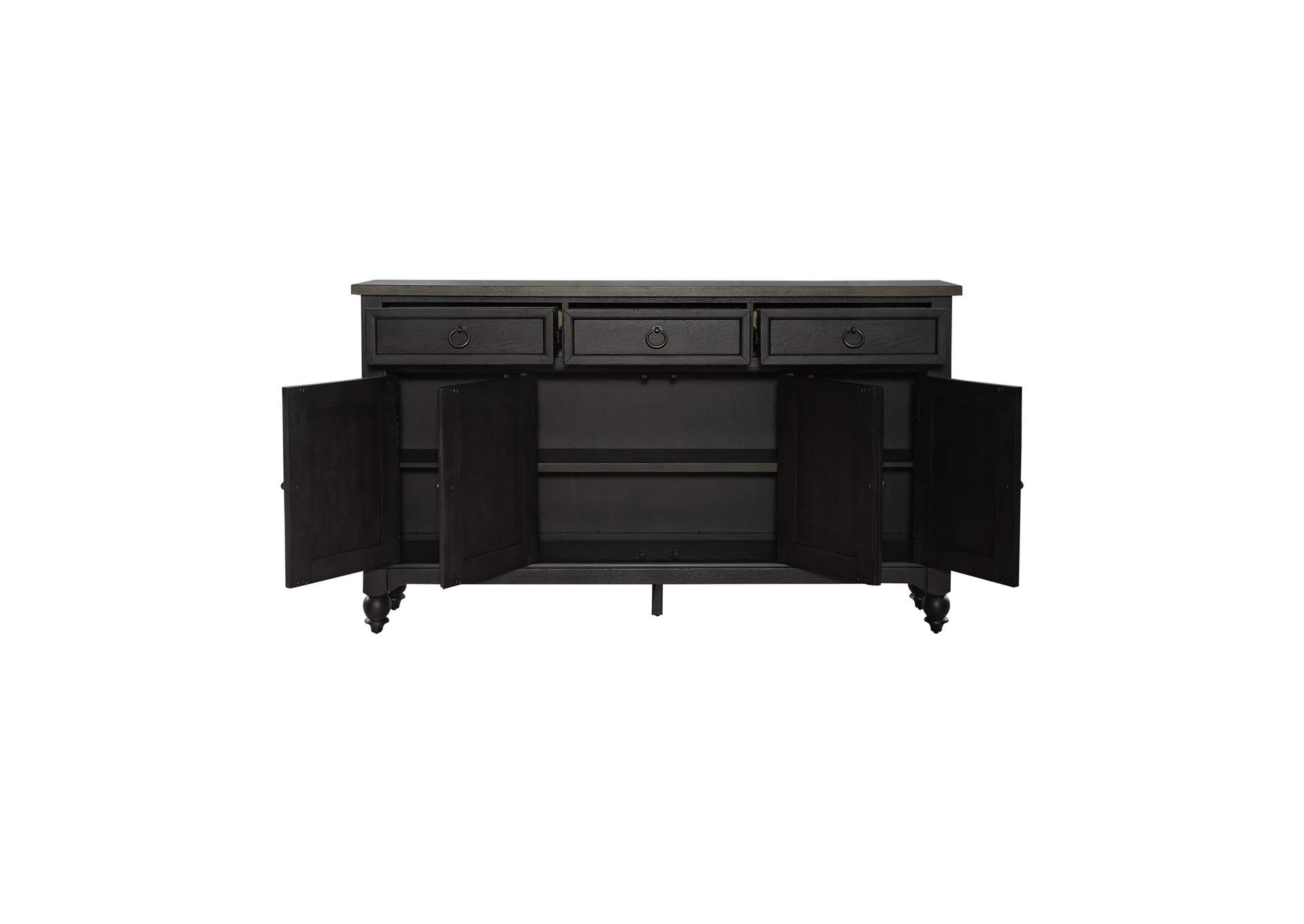 Americana Farmhouse Hall Buffet - Black,Liberty