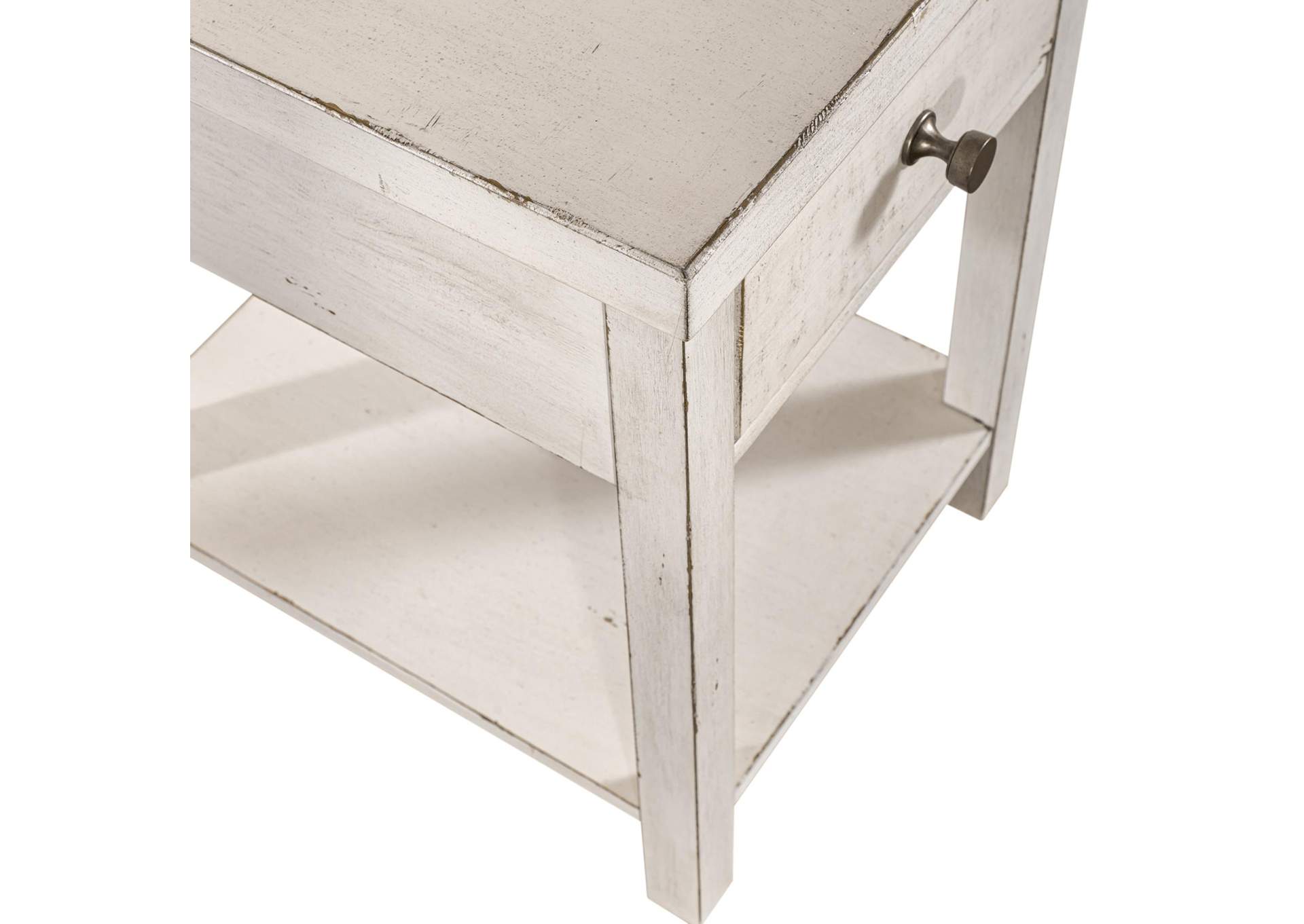 Modern Farmhouse Drawer Chair Side Table,Liberty