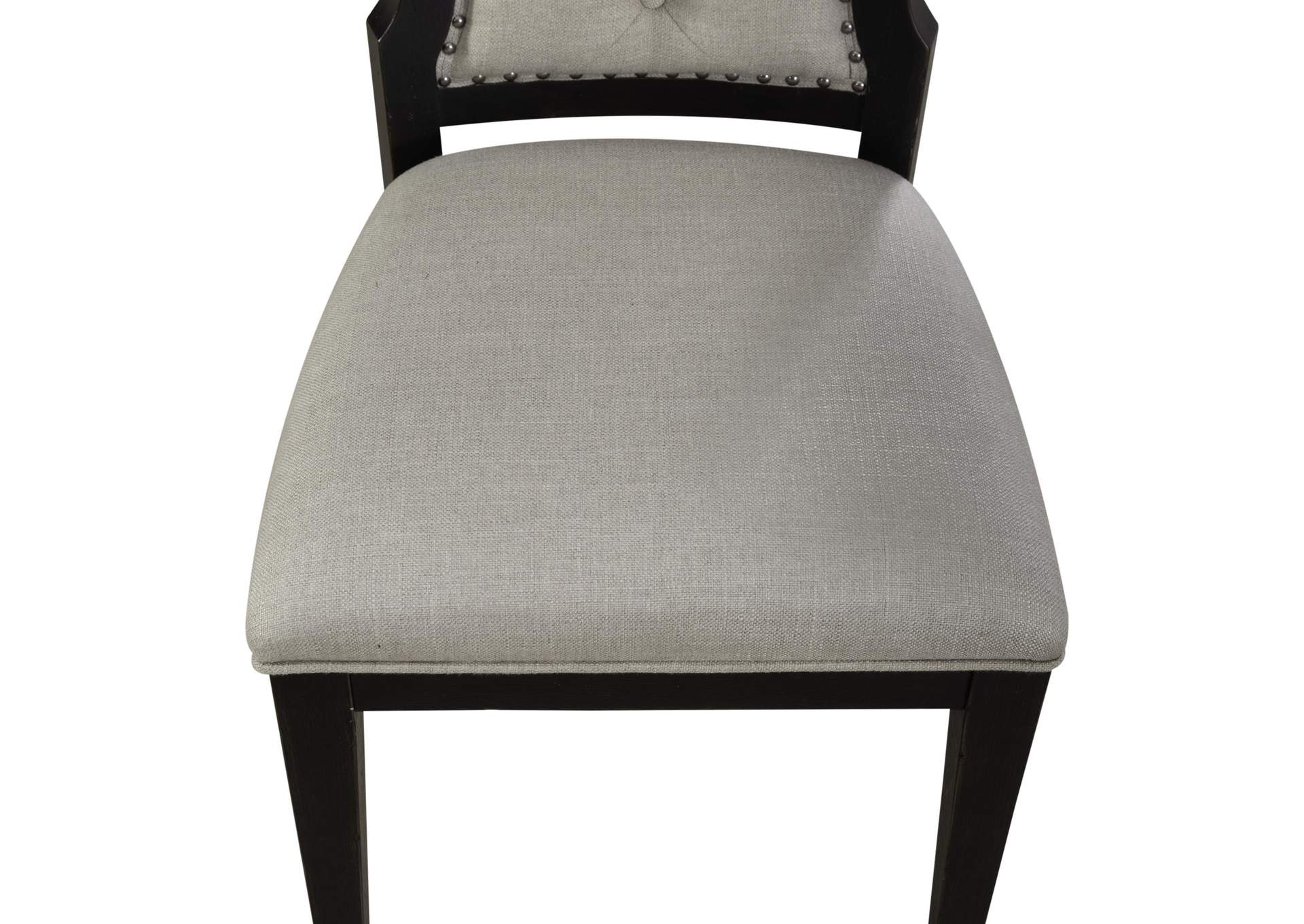 Americana Farmhouse Upholstered Tufted Back Side Chair - Black,Liberty