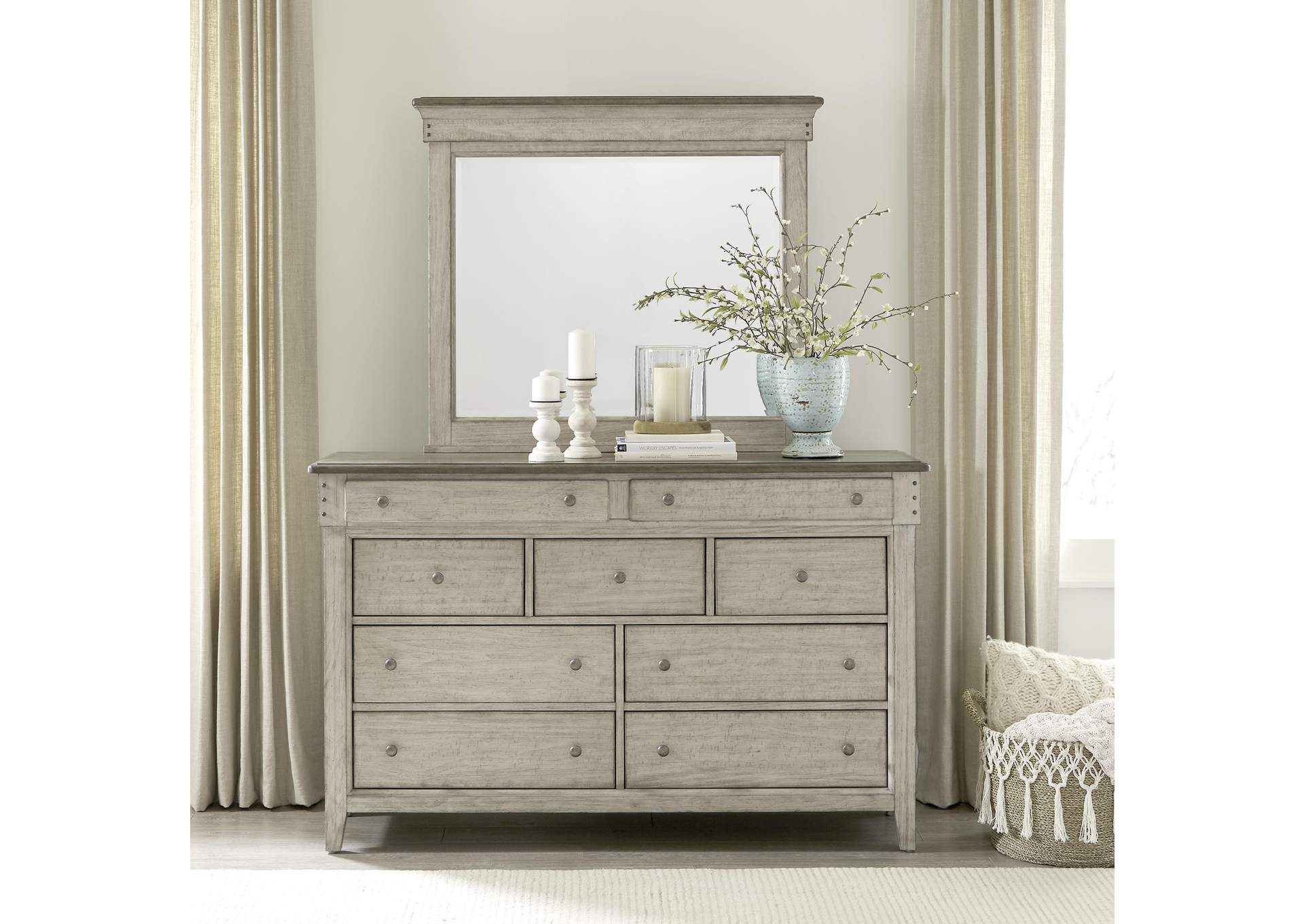 Ivy Hollow Dresser & Mirror,Liberty