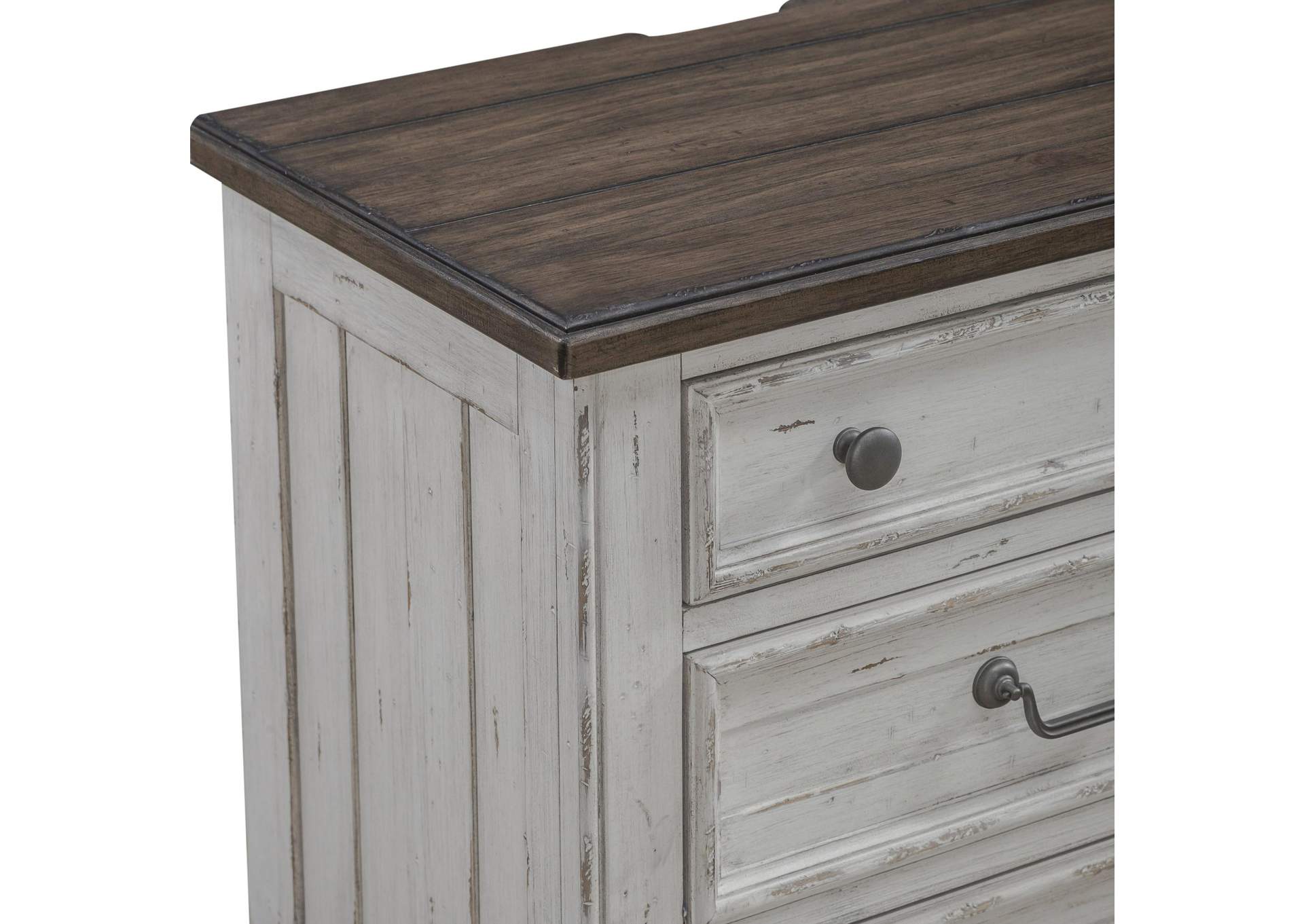 River Place 3 Drawer Nightstand with Charging Station,Liberty