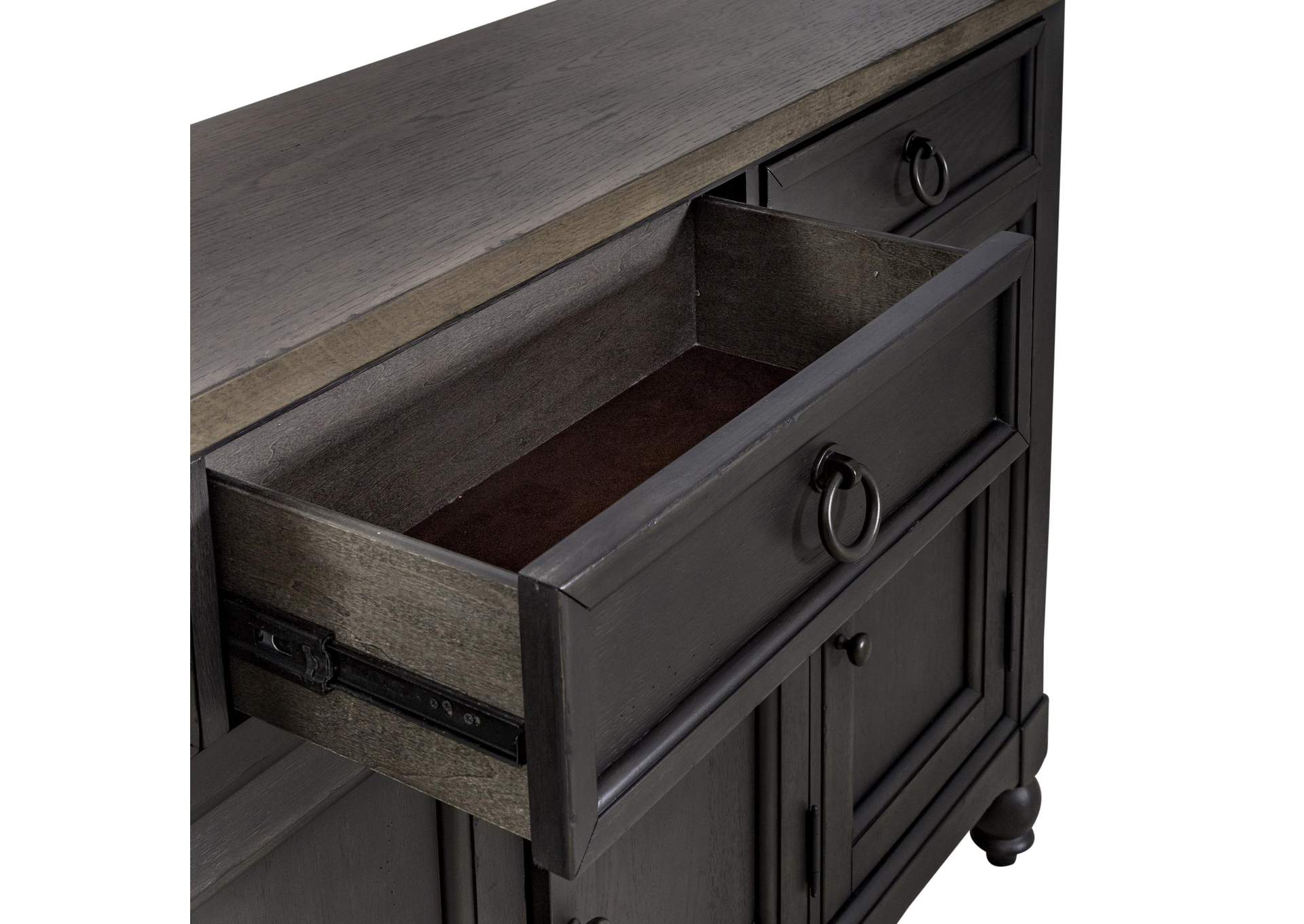 Americana Farmhouse Hall Buffet - Black,Liberty