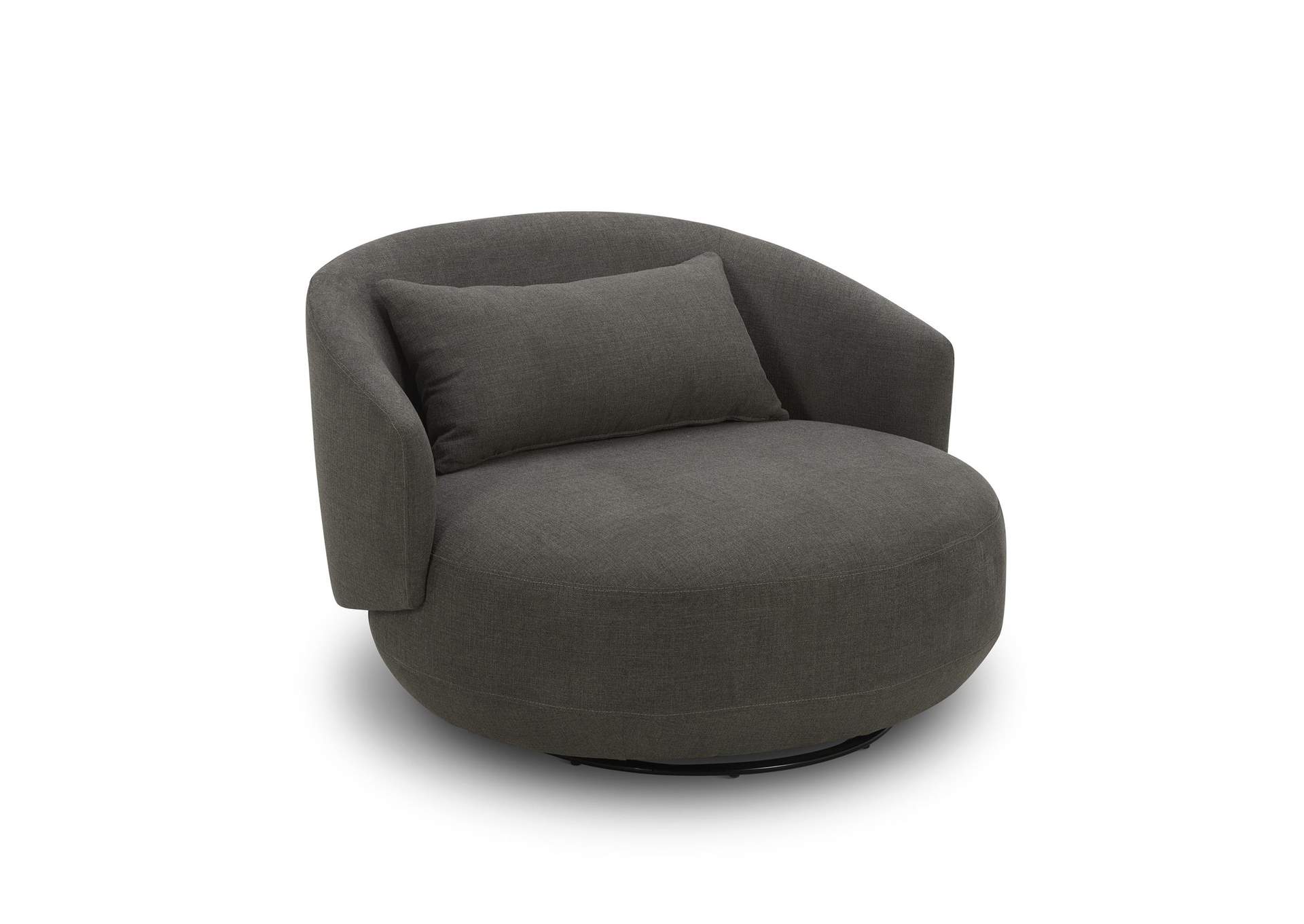 Haley Upholstered Swivel Cuddler Chair - Charcoal,Liberty