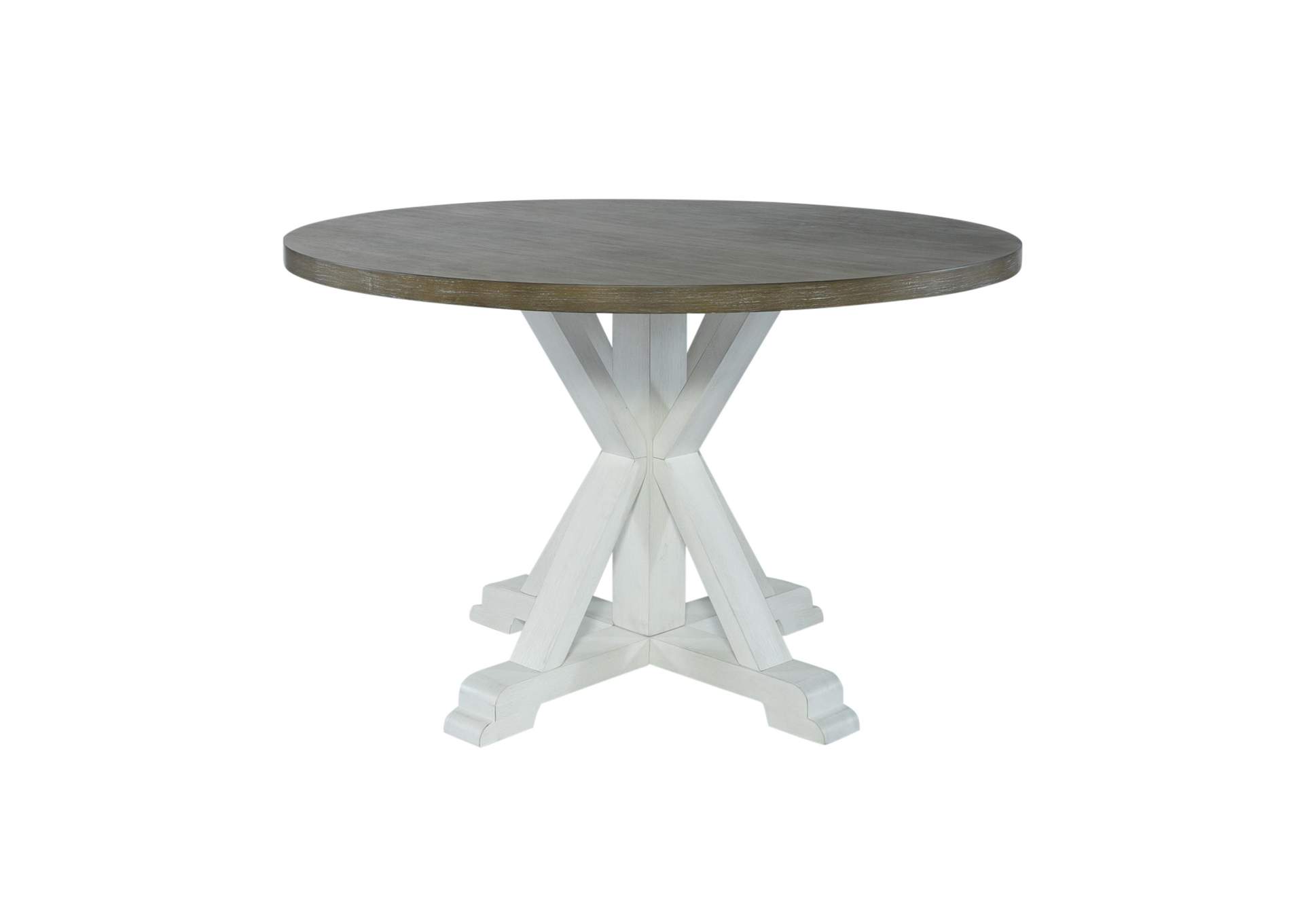 Lakeshore Single Pedestal Table - White,Liberty