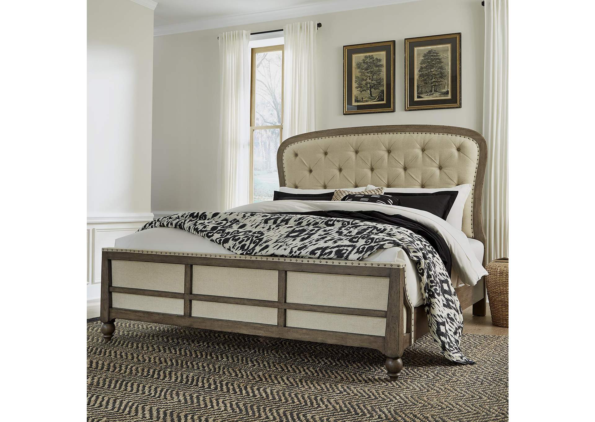 Americana Farmhouse King Shelter Bed,Liberty