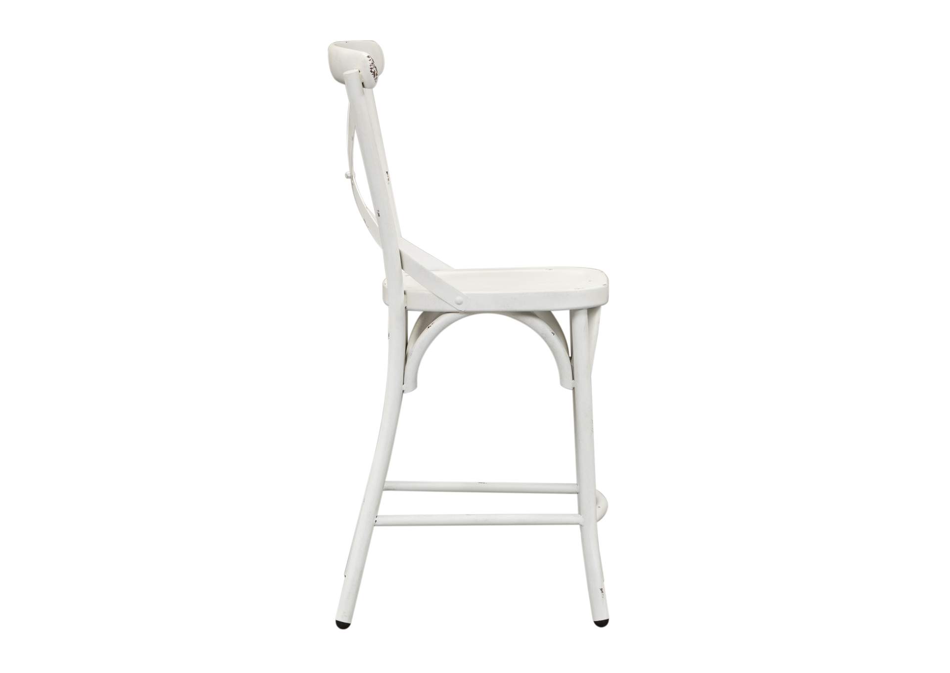 Vintage Series X Back Counter Chair - Antique White,Liberty